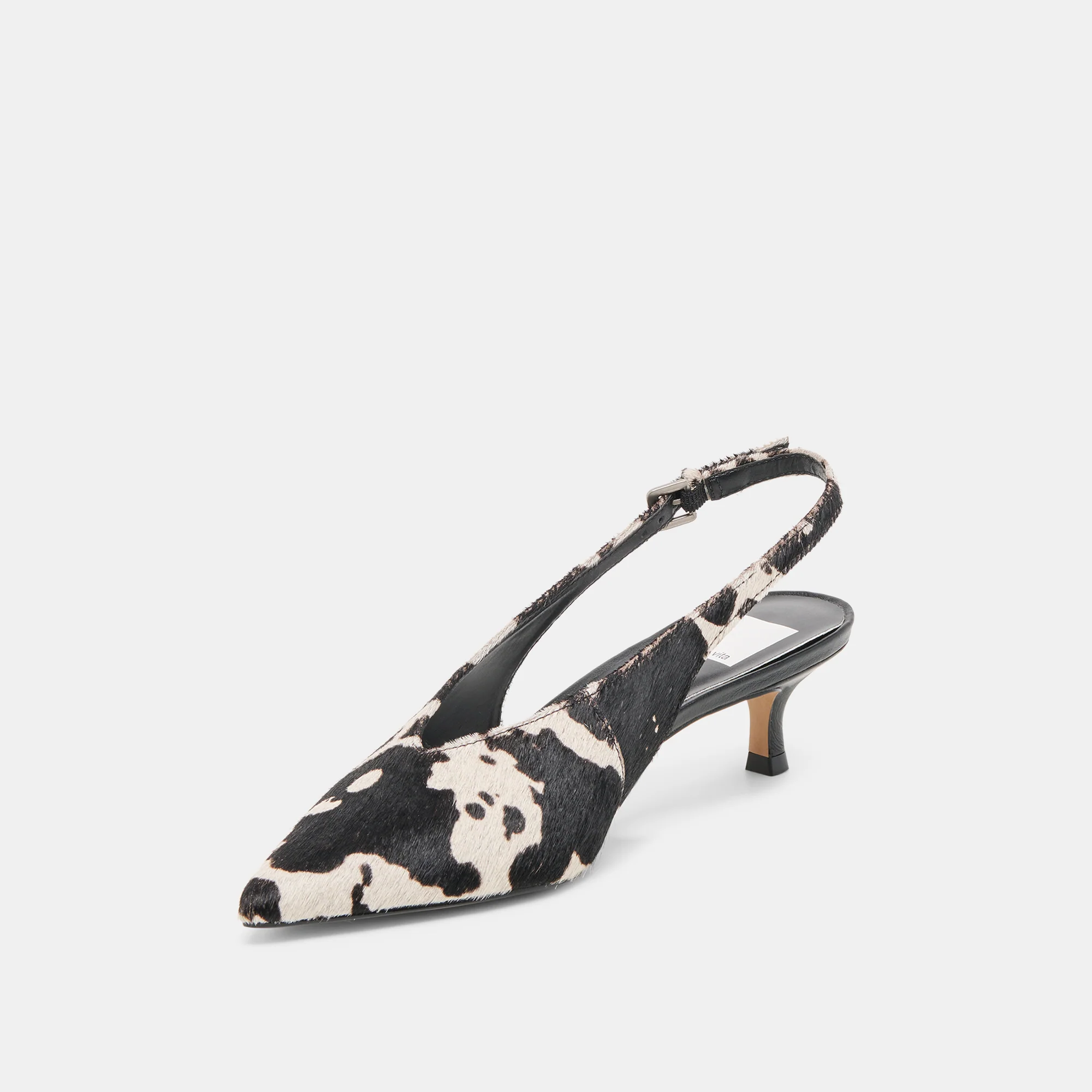 ALENNA HEELS BLACK WHITE TAURUS CALF HAIR - Image 4
