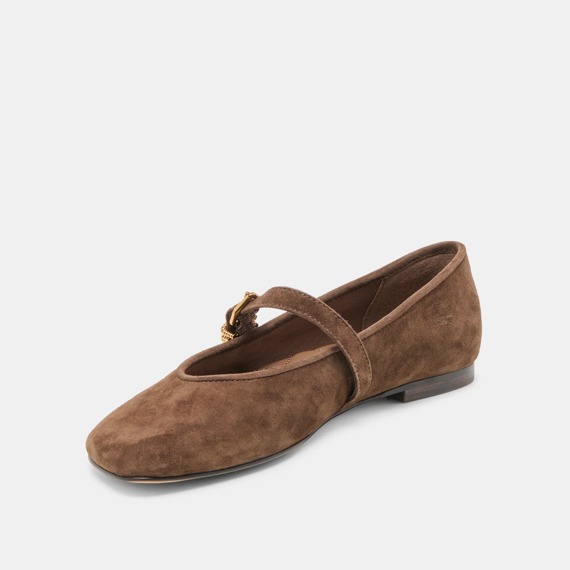 ALIZZA BALLET FLATS DK BROWN SUEDE - Image 7