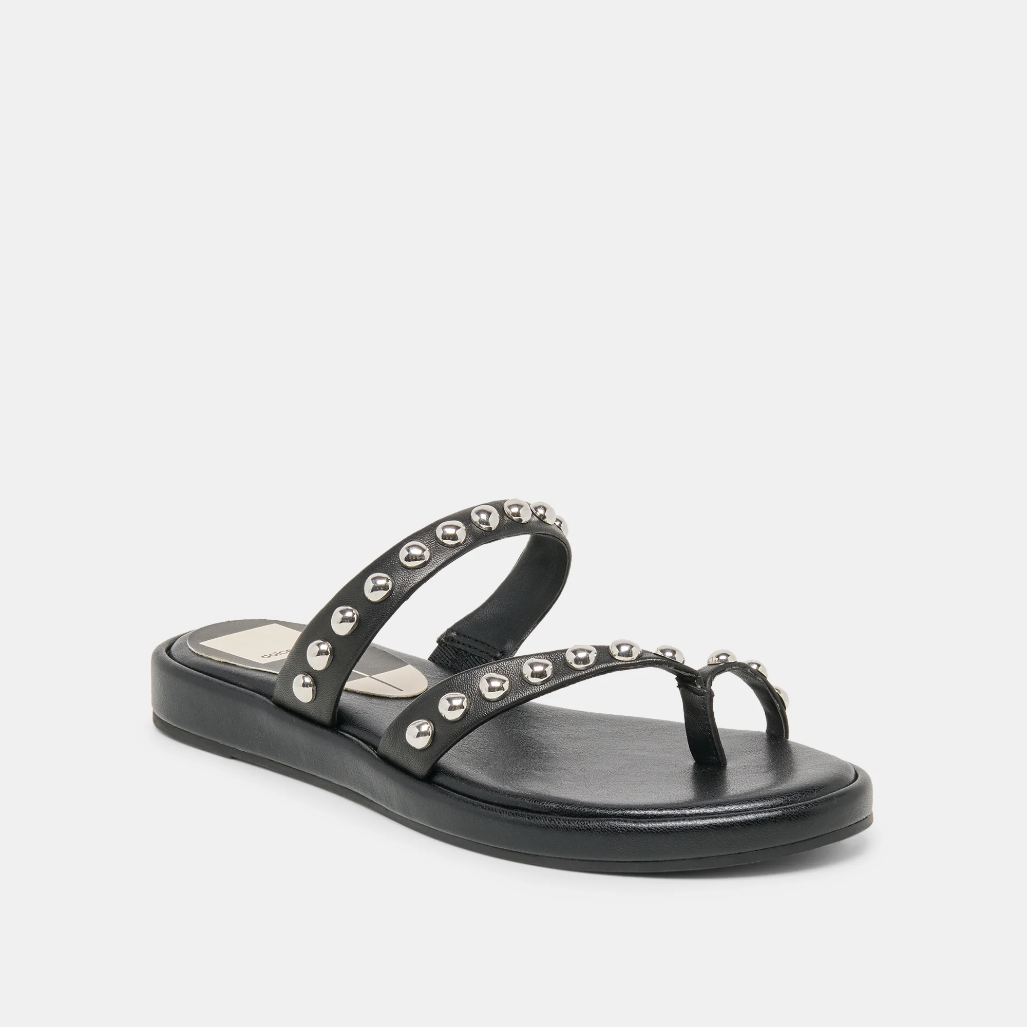 AMARY STUD SANDALS BLACK LEATHER - Image 3