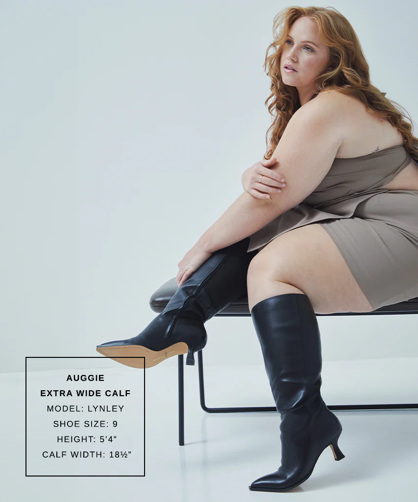 AUGGIE EXTRA WIDE CALF BOOTS BLACK LEATHER - Image 3