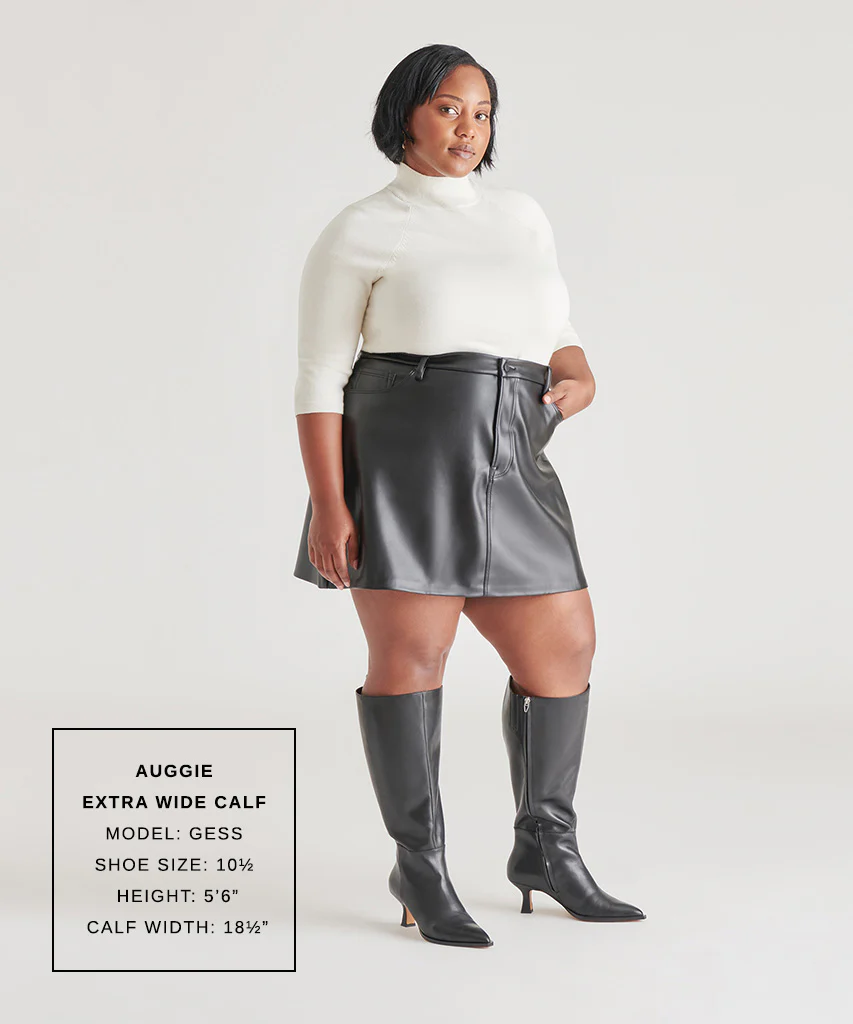 AUGGIE EXTRA WIDE CALF BOOTS BLACK LEATHER - Image 5