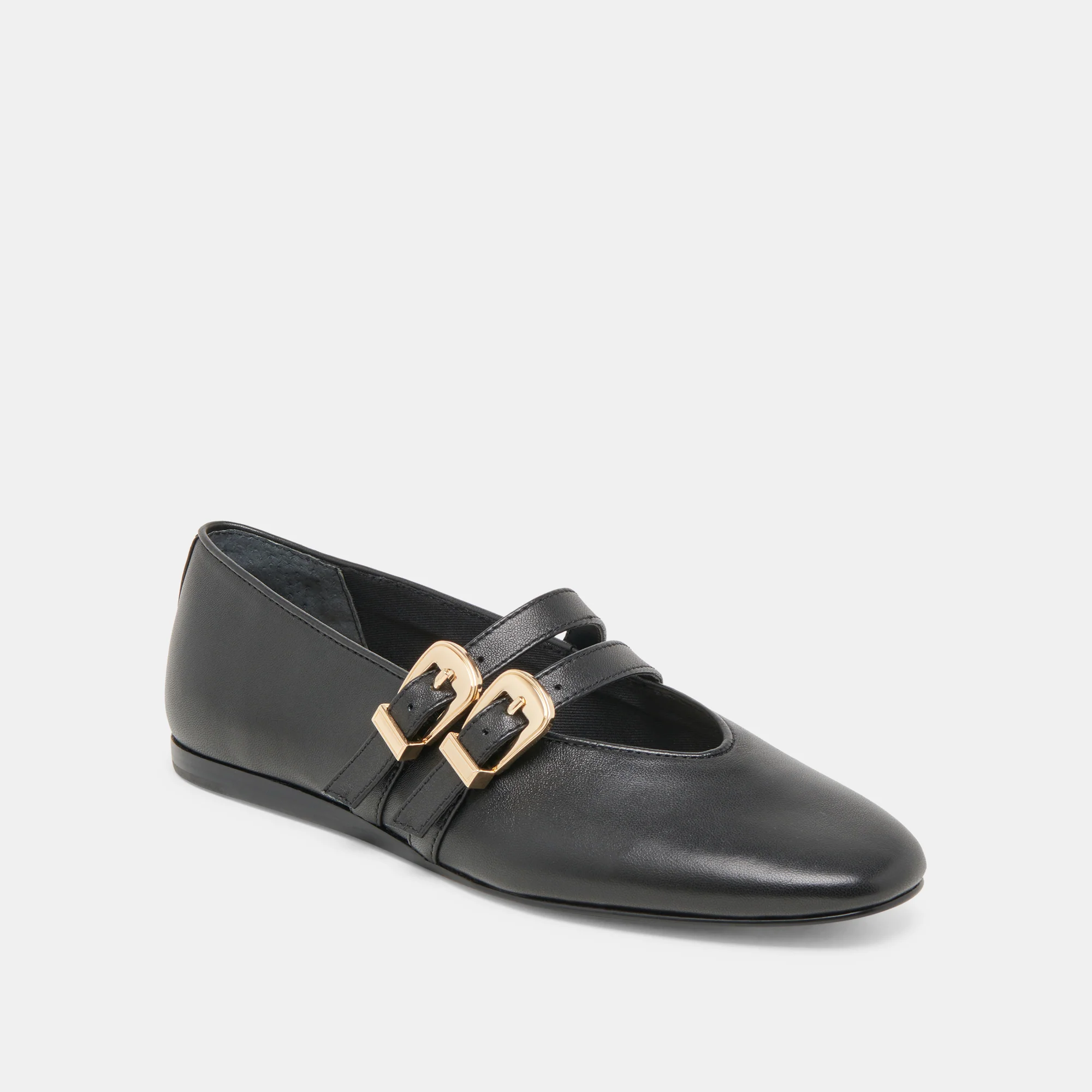 BAYLEE BALLET FLATS BLACK LEATHER - Image 3