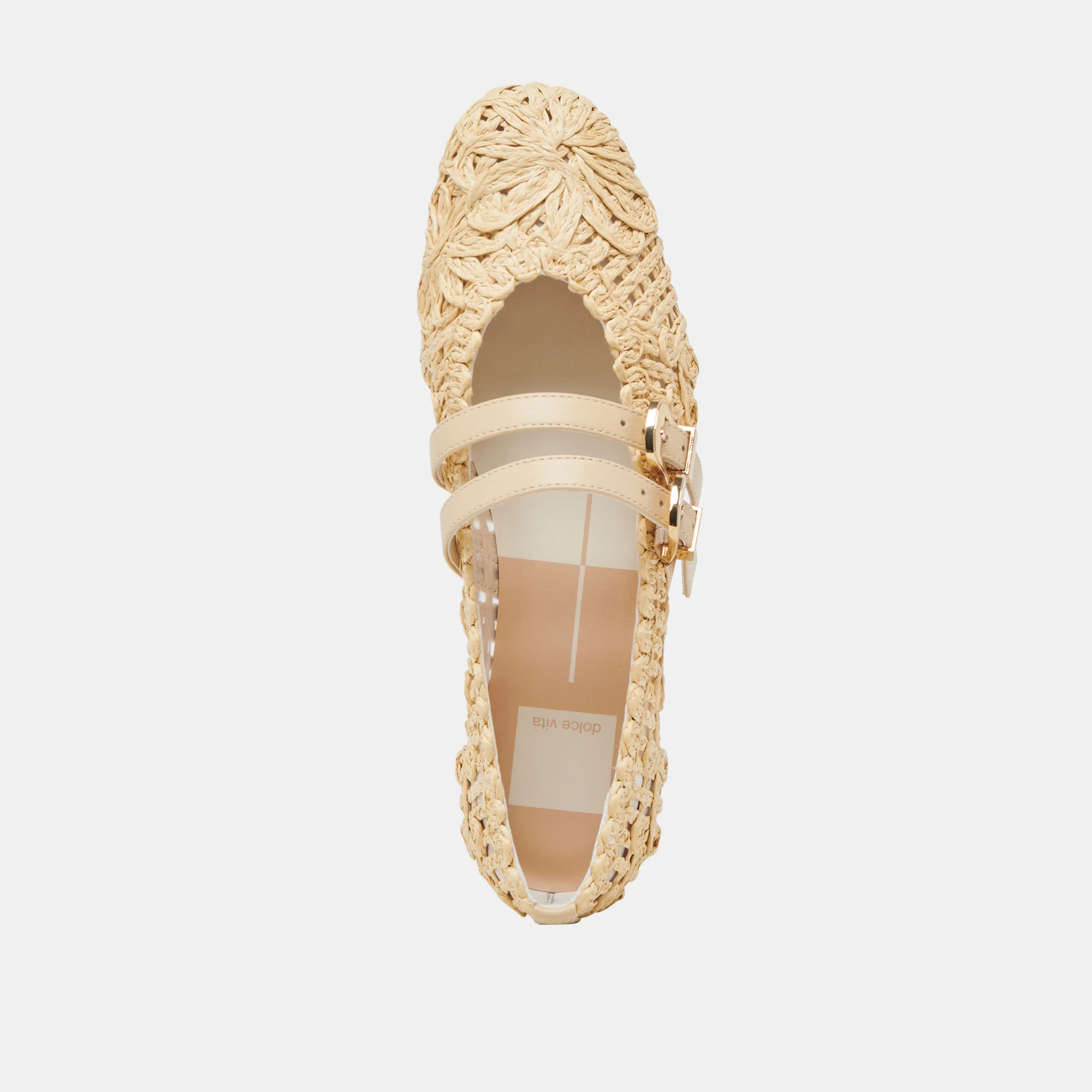 BAYLEE SUNFLOWER WIDE BALLET FLATS LT NATURAL MACRAME - Image 8