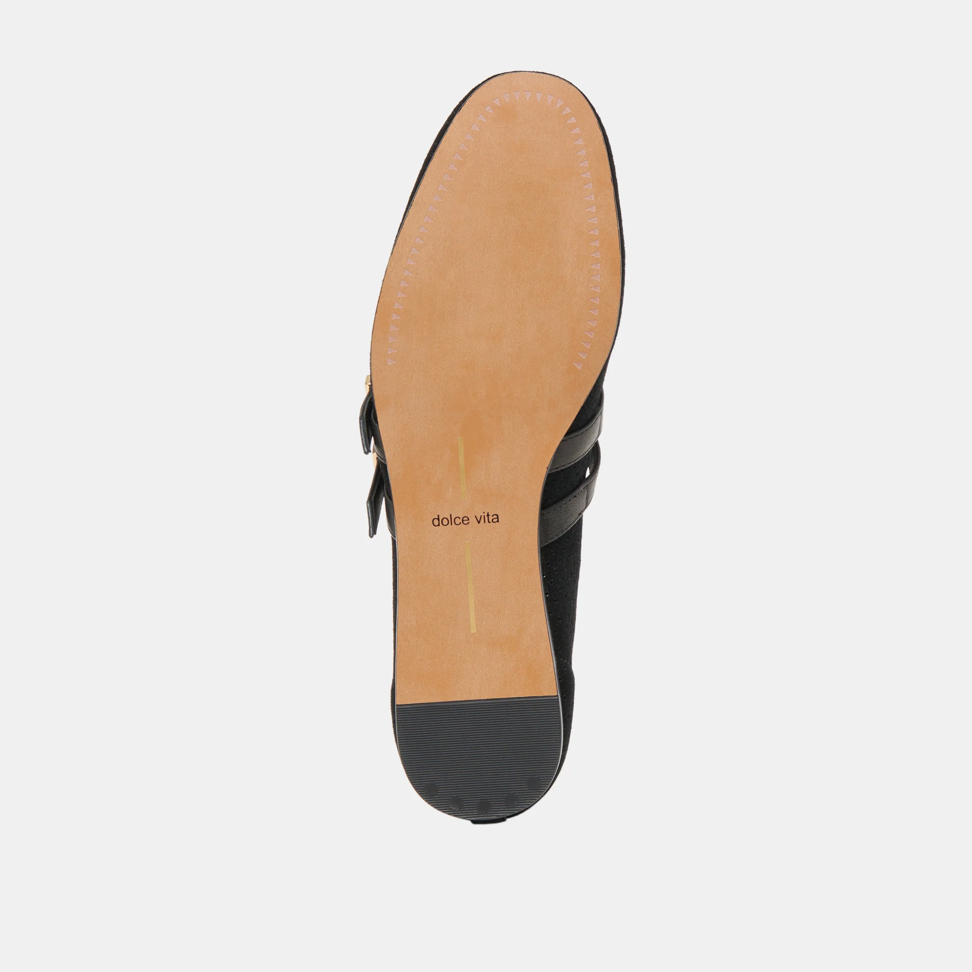 BAYLEE WIDE BALLET FLATS ONYX PERFORATED SUEDE - Image 9