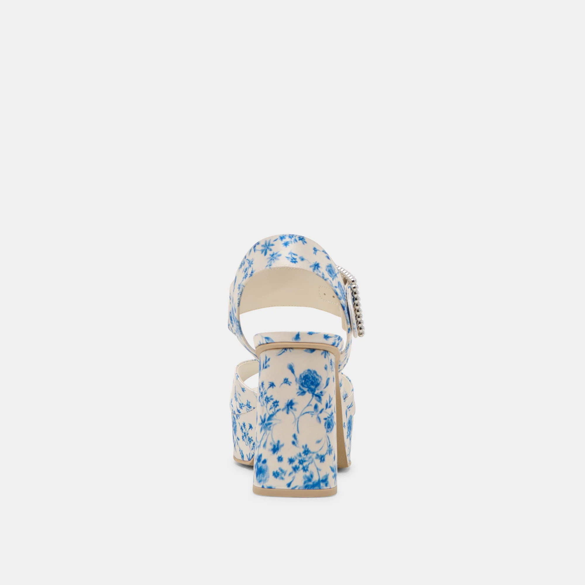 BOBBY PEARL HEELS BLUE FLORAL SATIN - Image 7