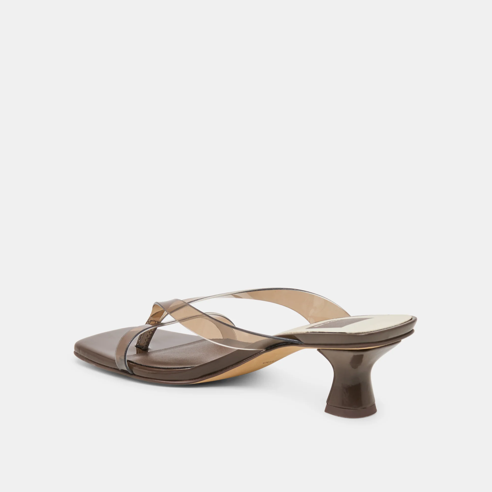 BREVEL VINYL WIDE HEELS DK BROWN JELLY - Image 5