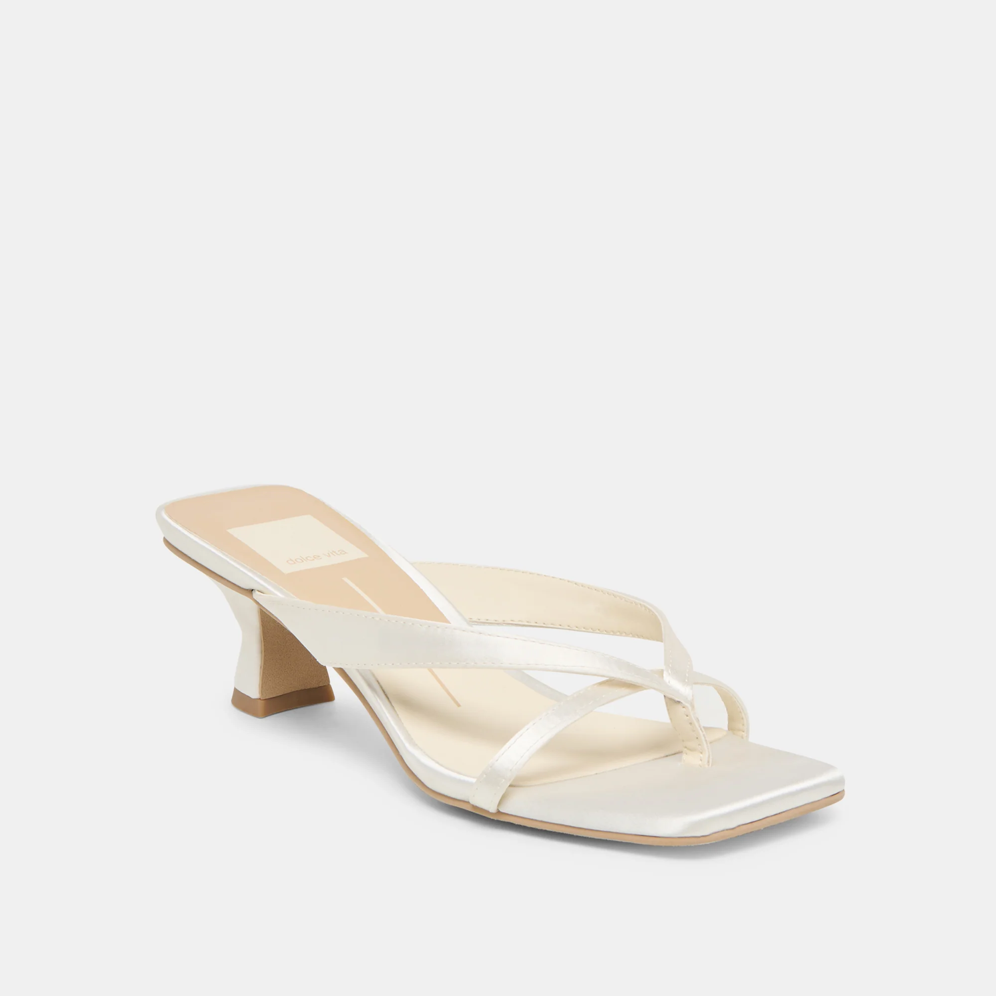 BREVEL WIDE HEELS TRUE WHITE SATIN - Image 2