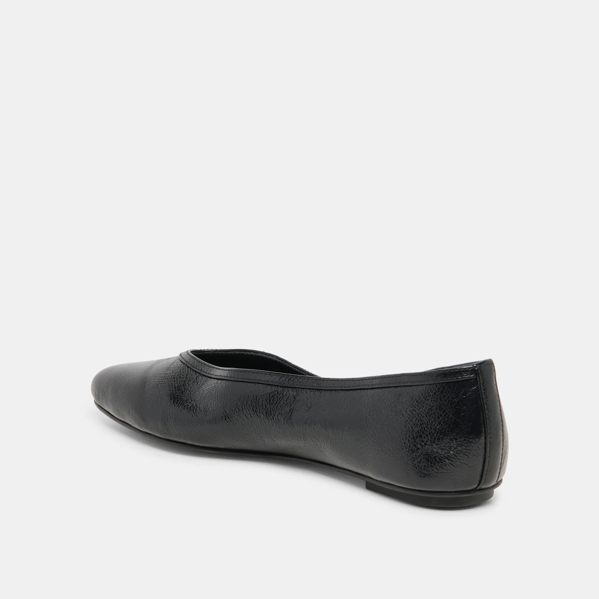 CARET BALLET FLATS BLACK LEATHER - Image 5