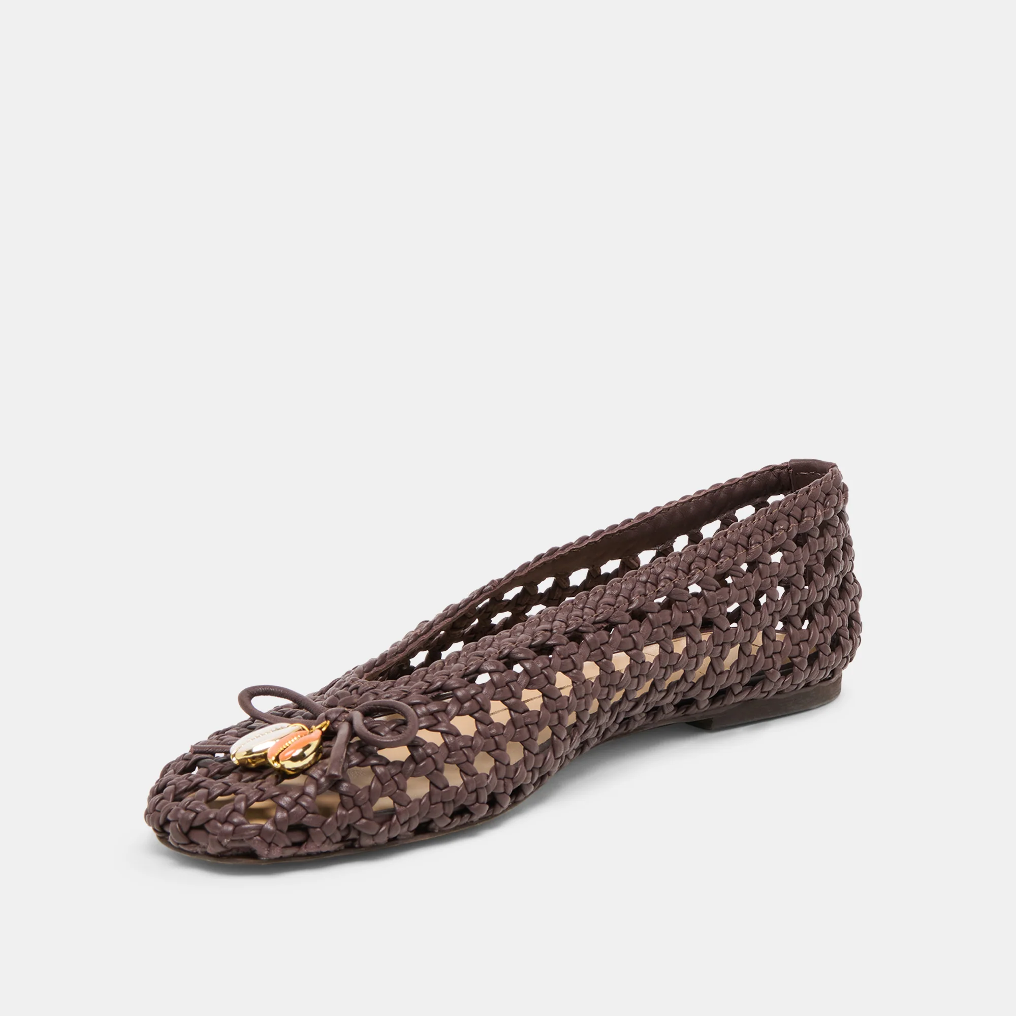 CASON BALLET FLATS DK BROWN WOVEN LEATHER - Image 6