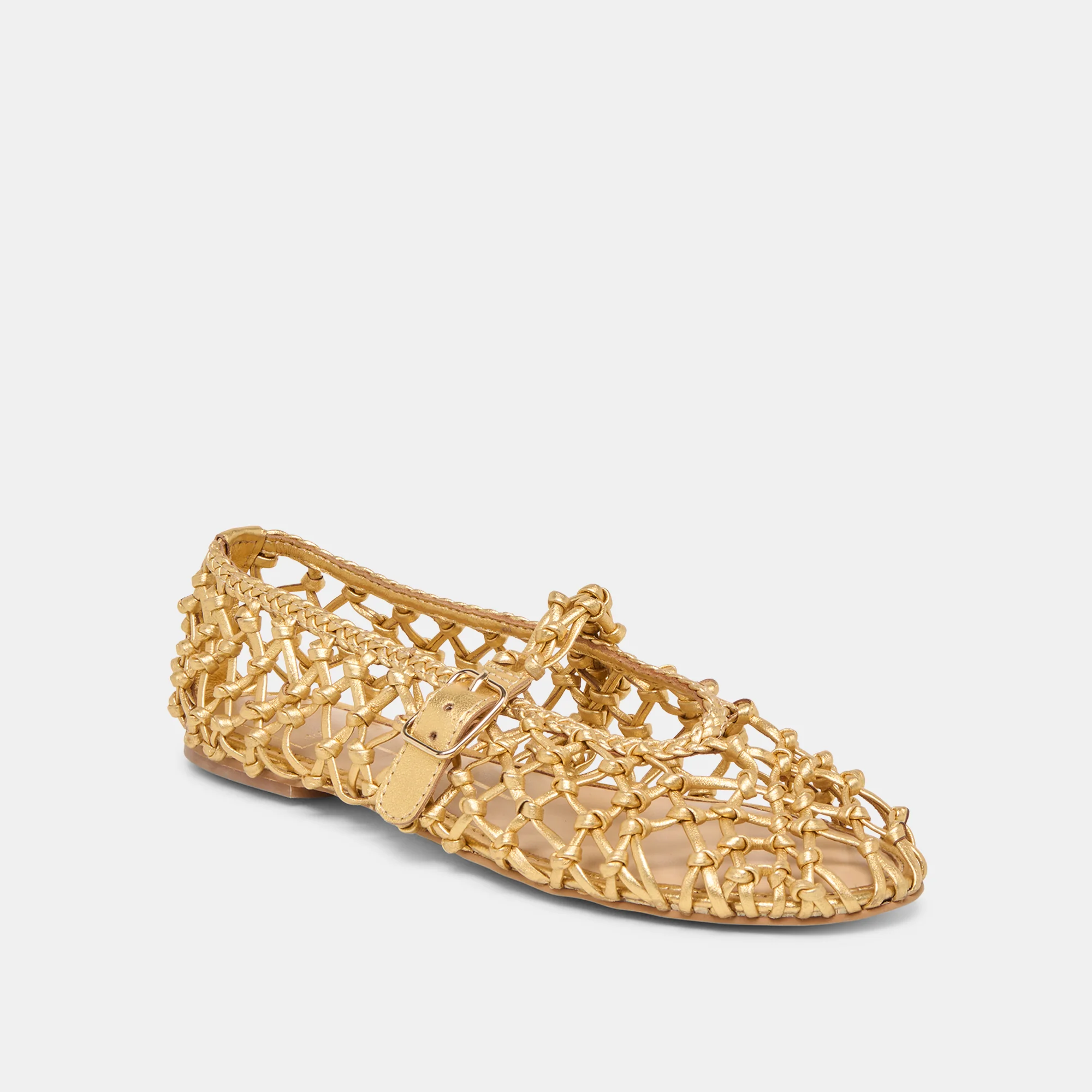 CLAIR BALLET FLATS GOLD WOVEN LEATHER - Image 2