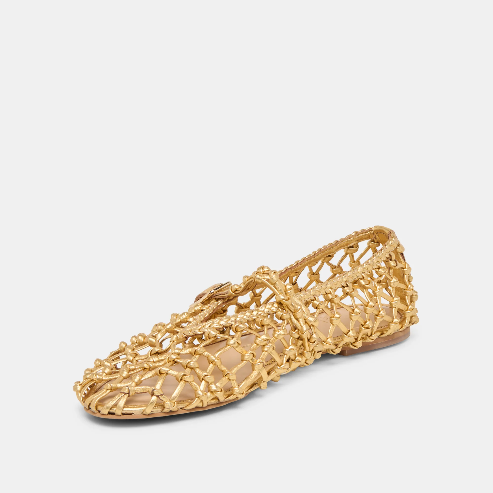 CLAIR BALLET FLATS GOLD WOVEN LEATHER - Image 4