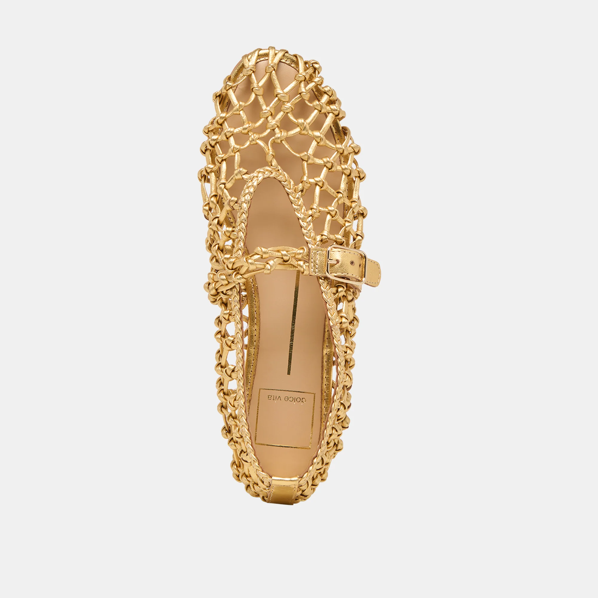 CLAIR BALLET FLATS GOLD WOVEN LEATHER - Image 8