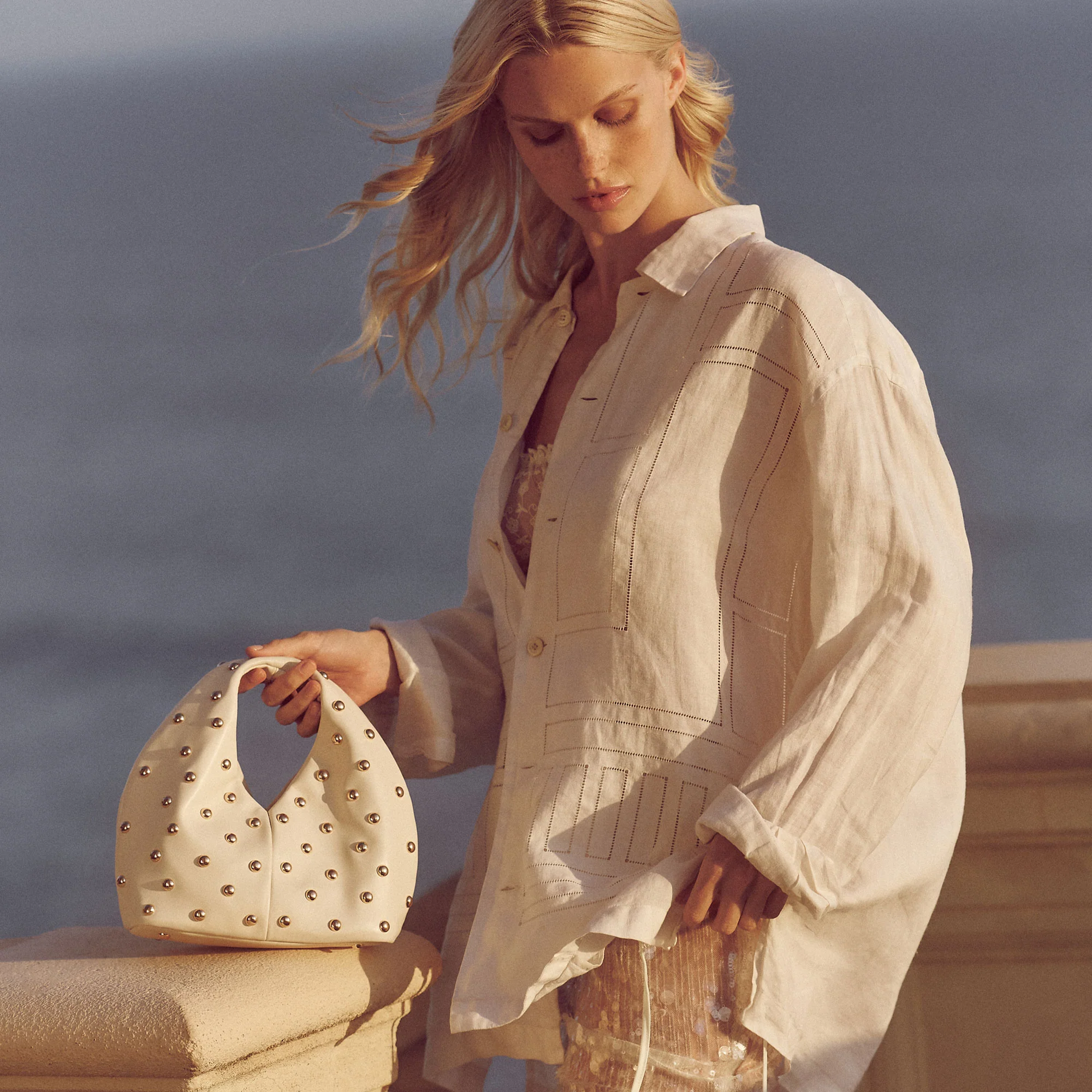 DAHLIA HANDBAG CREAM STELLA - Image 4