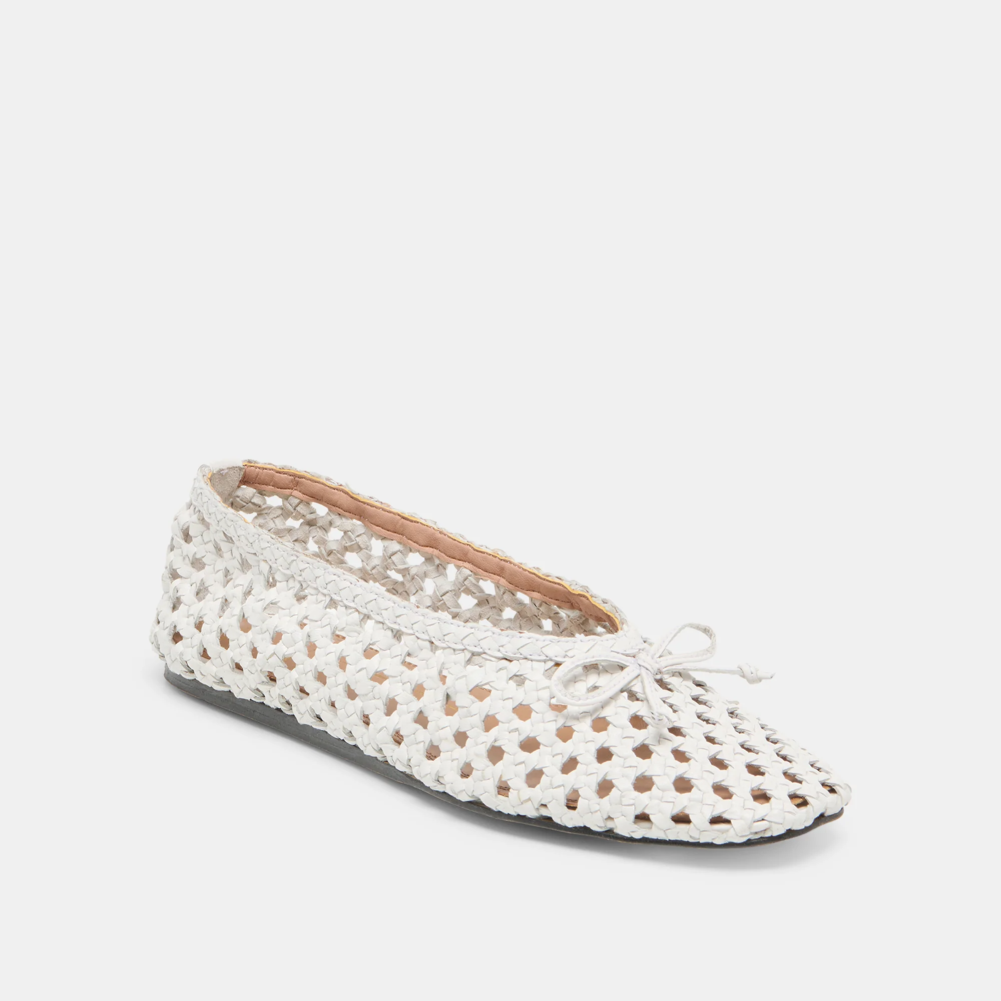 EDDA BALLET FLATS BONE WOVEN LEATHER - Image 2
