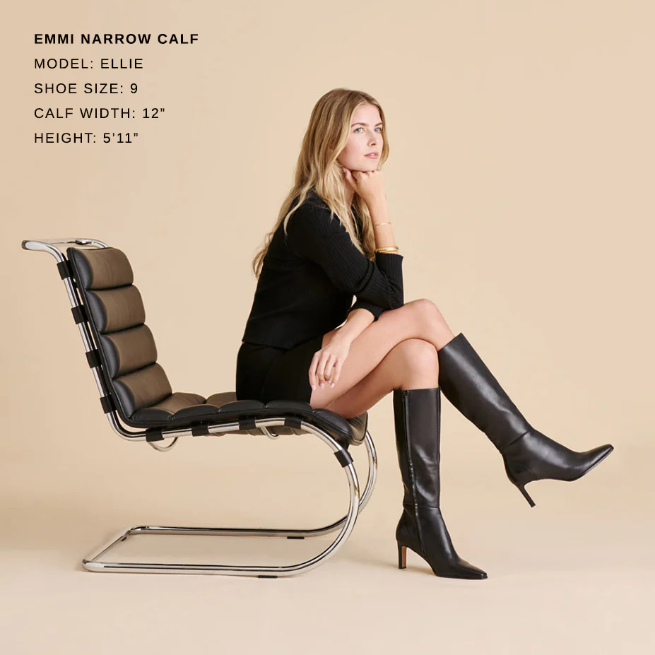 EMMI NARROW CALF BOOTS BLACK LEATHER - Image 4