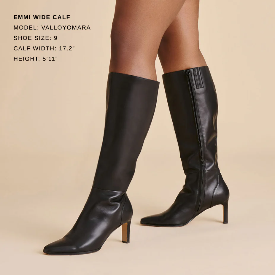 EMMI WIDE CALF BOOTS BLACK LEATHER - Image 2