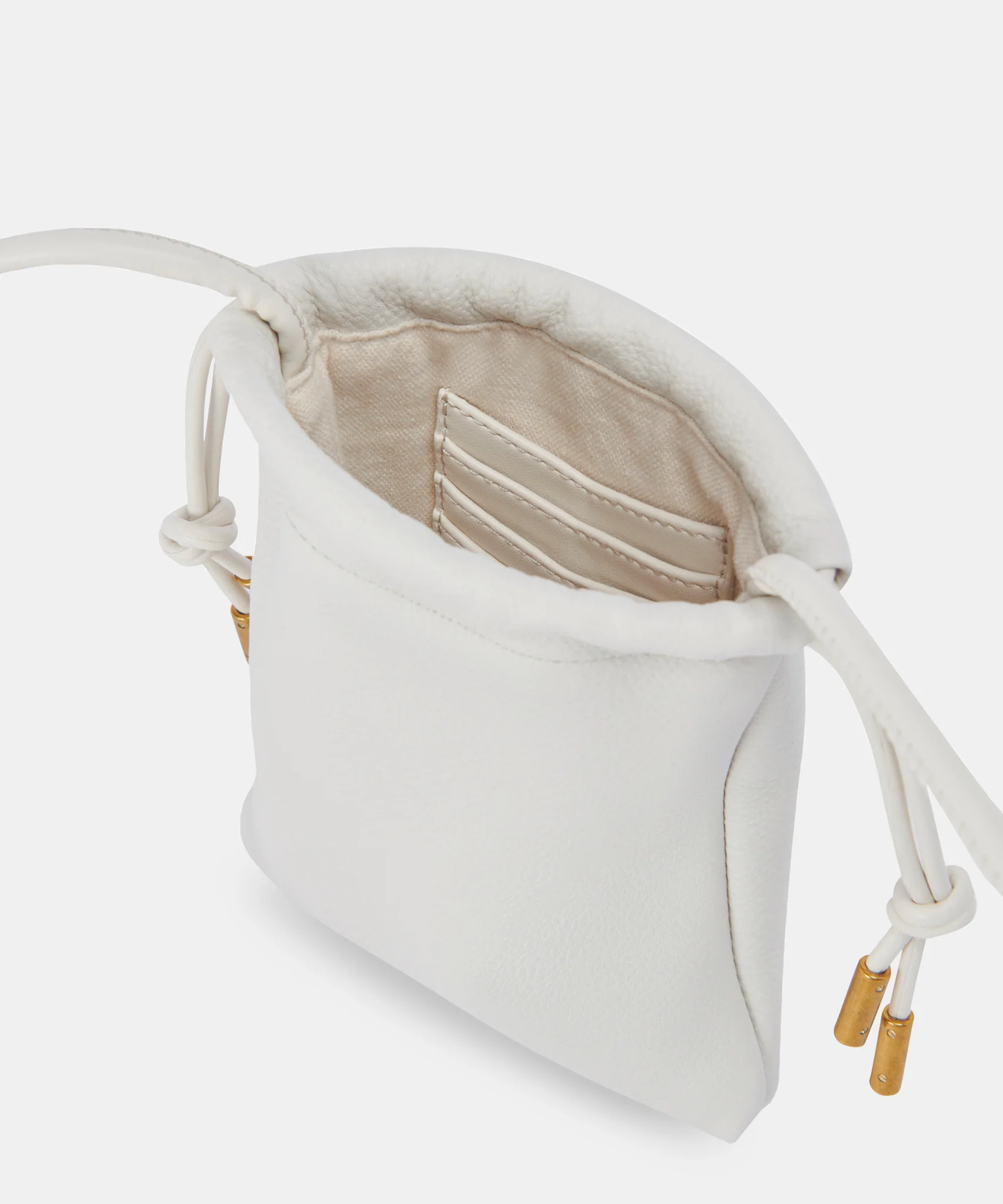 EVIE PHONE POUCH IVORY LEATHER - Image 5