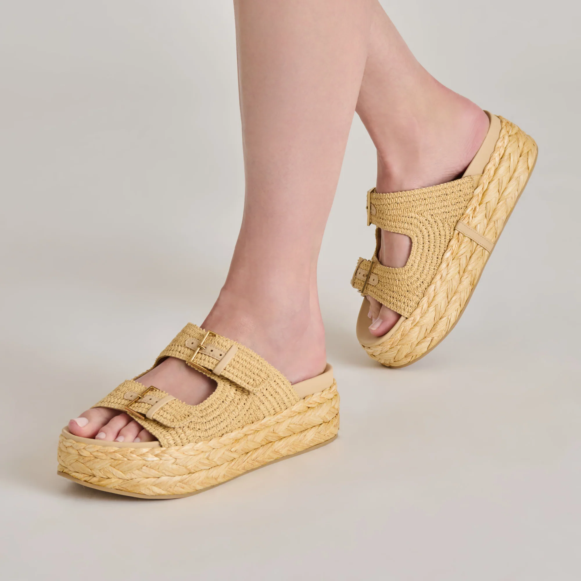 FALYN SANDALS LT NATURAL WOVEN RAFFIA - Image 2