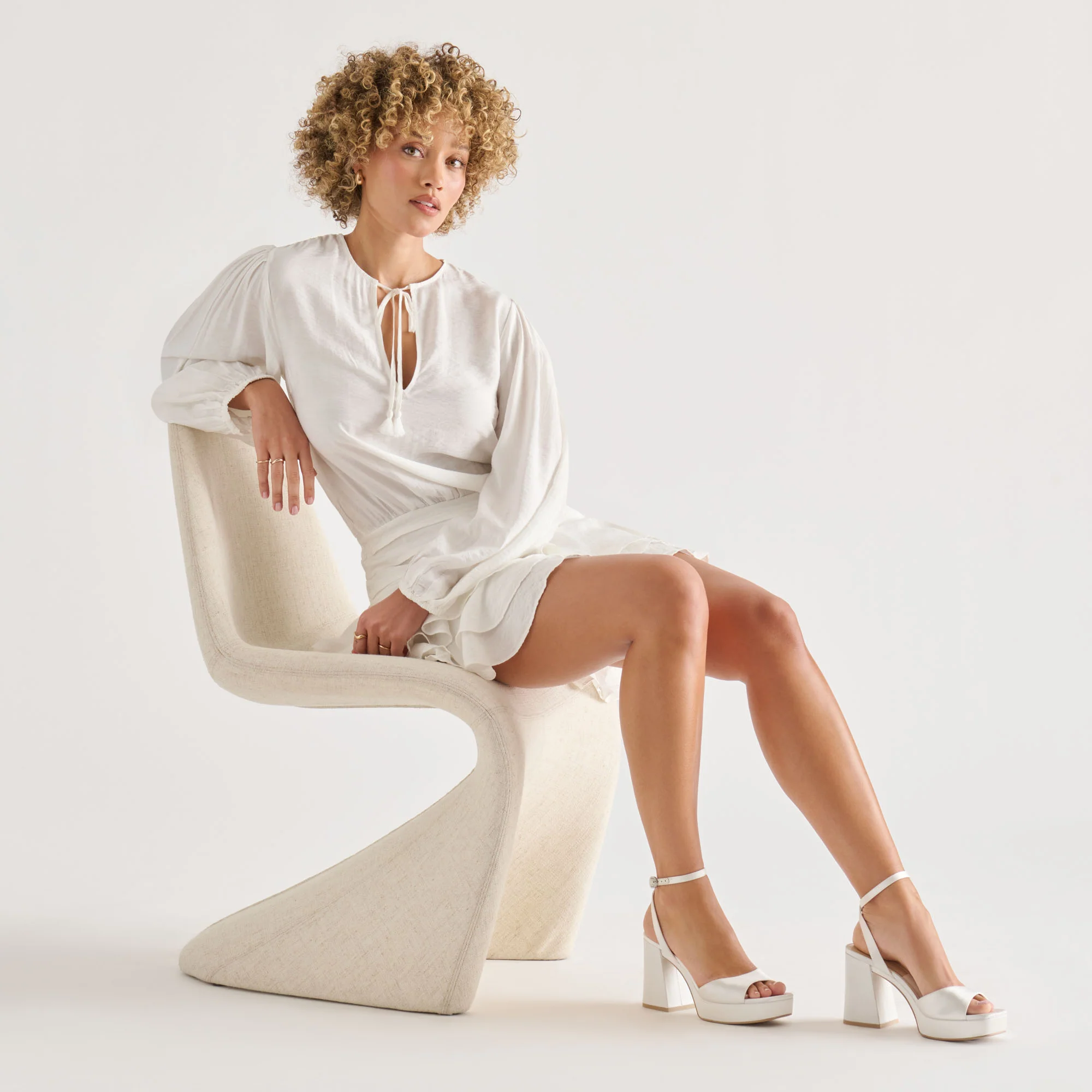 FELICA HEELS WHITE SATIN - Image 4