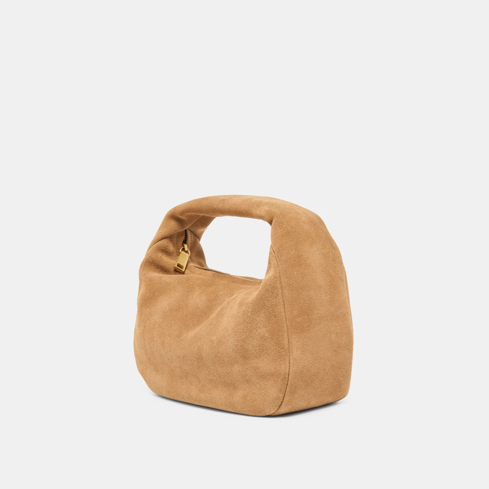 FRANKIE HANDBAG BROWN SUEDE - Image 3
