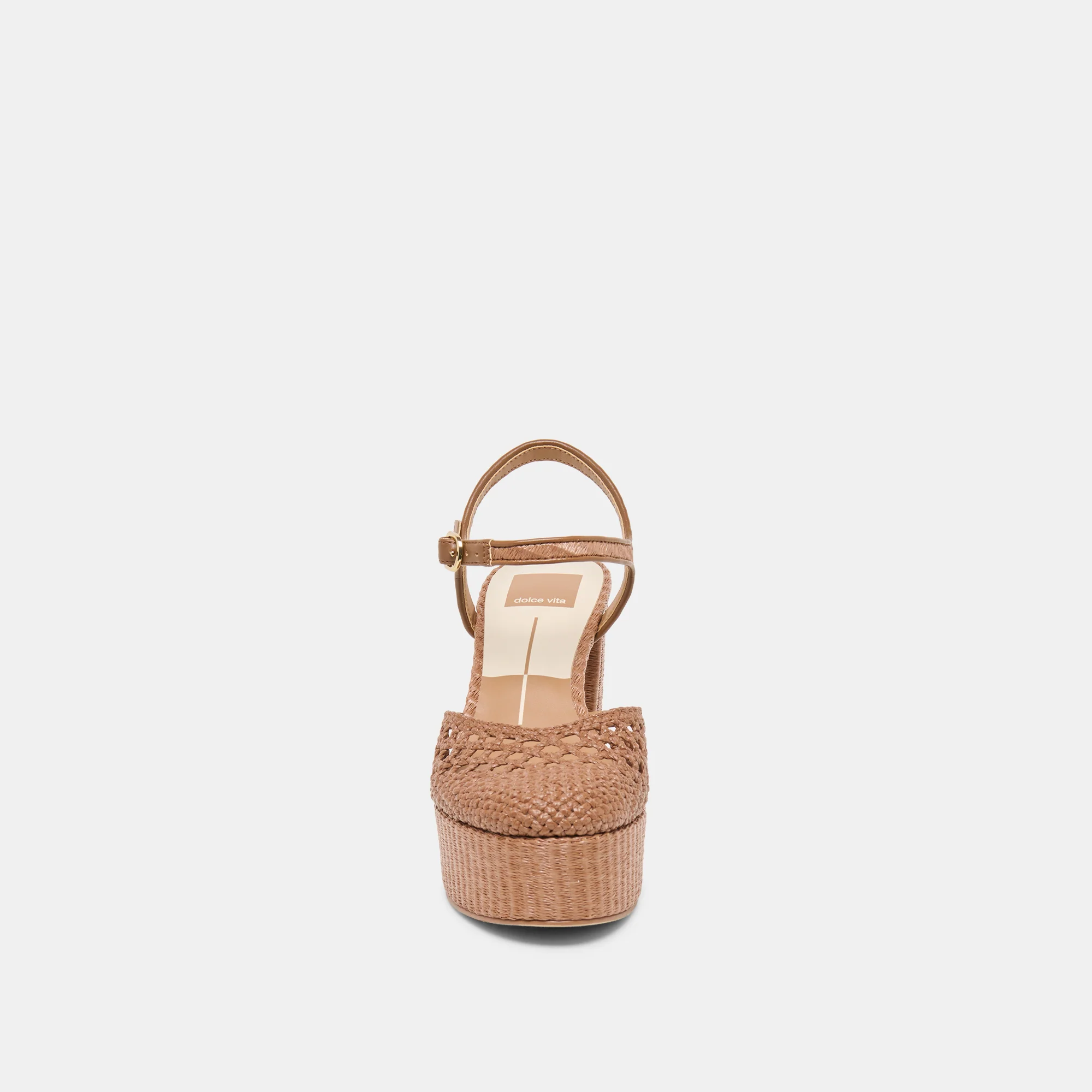 GERO HEELS MID BROWN WOVEN RAFFIA - Image 8