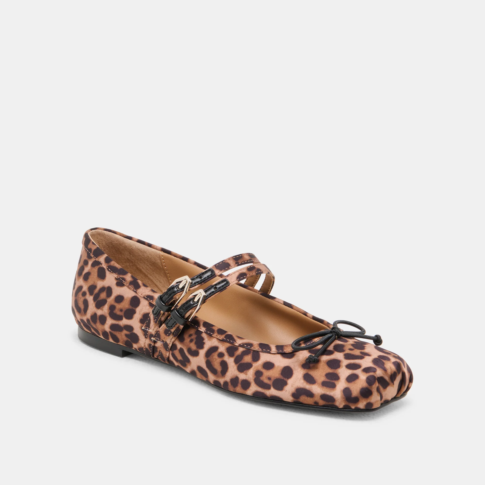 GIBSEN BALLET FLATS DK LEOPARD SATIN - Image 2