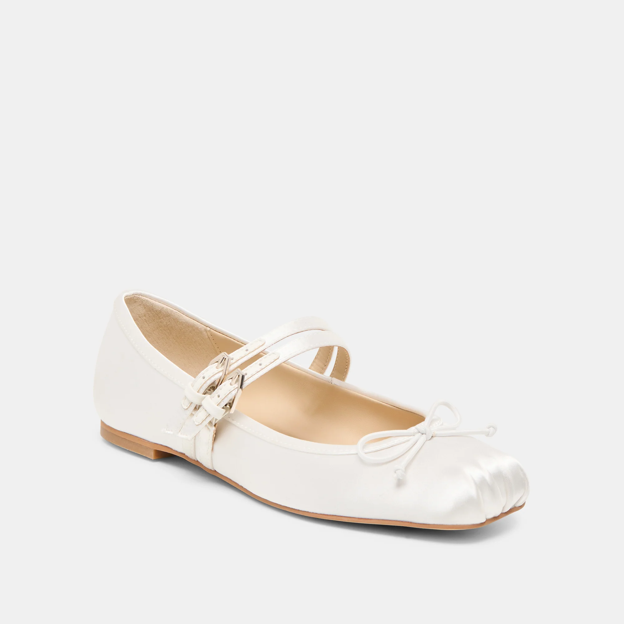 GIBSEN BALLET FLATS TRUE WHITE SATIN - Image 2