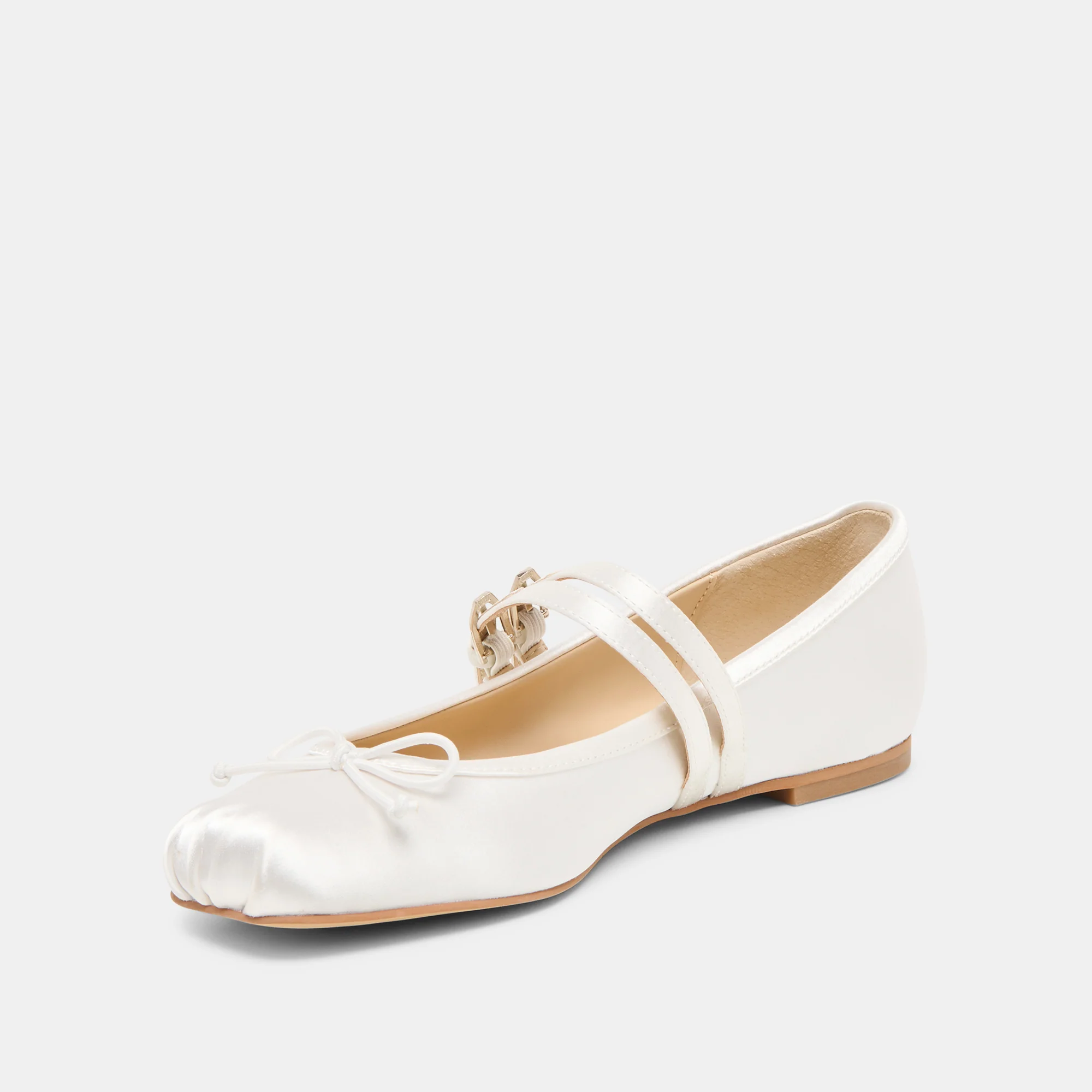 GIBSEN BALLET FLATS TRUE WHITE SATIN - Image 4