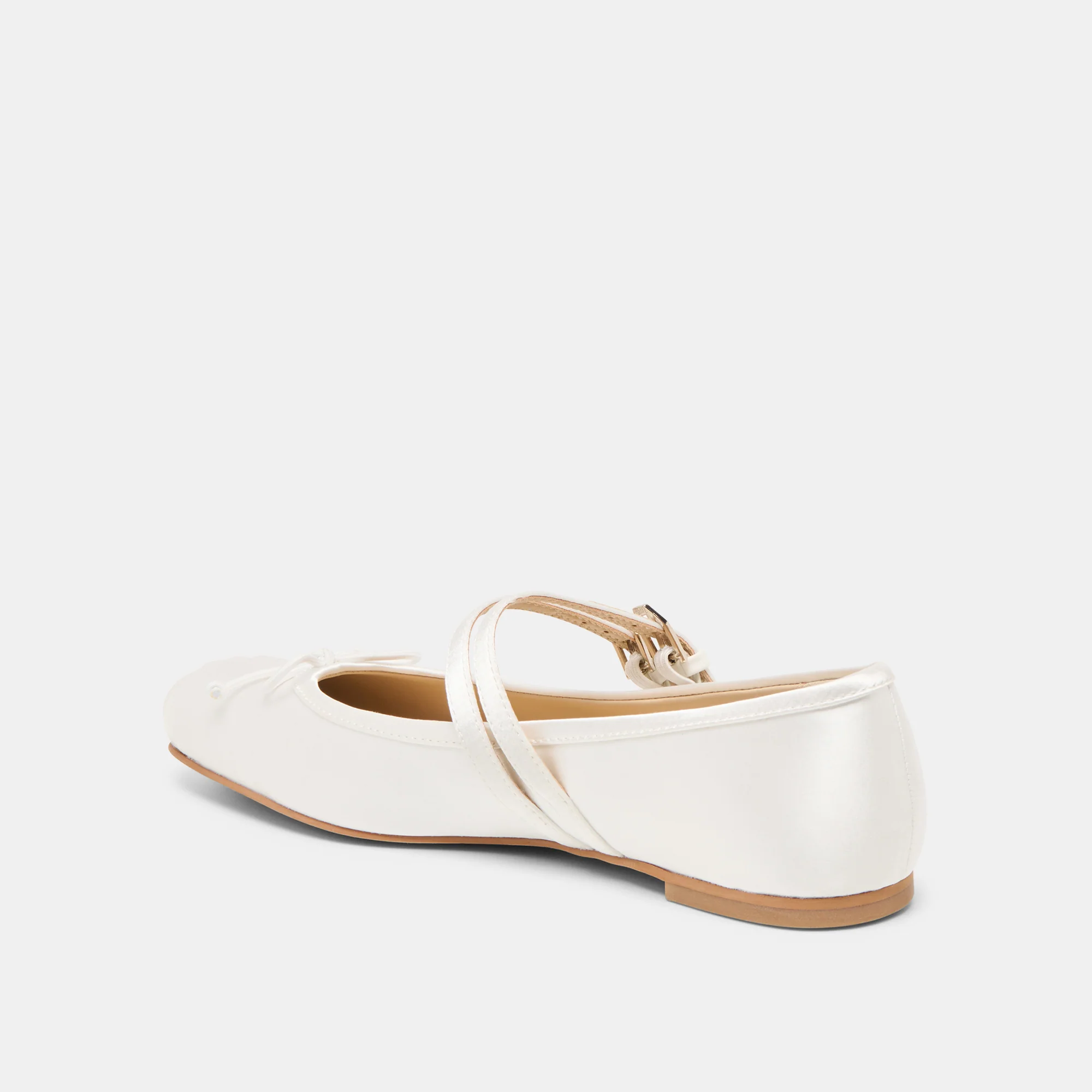 GIBSEN BALLET FLATS TRUE WHITE SATIN - Image 5