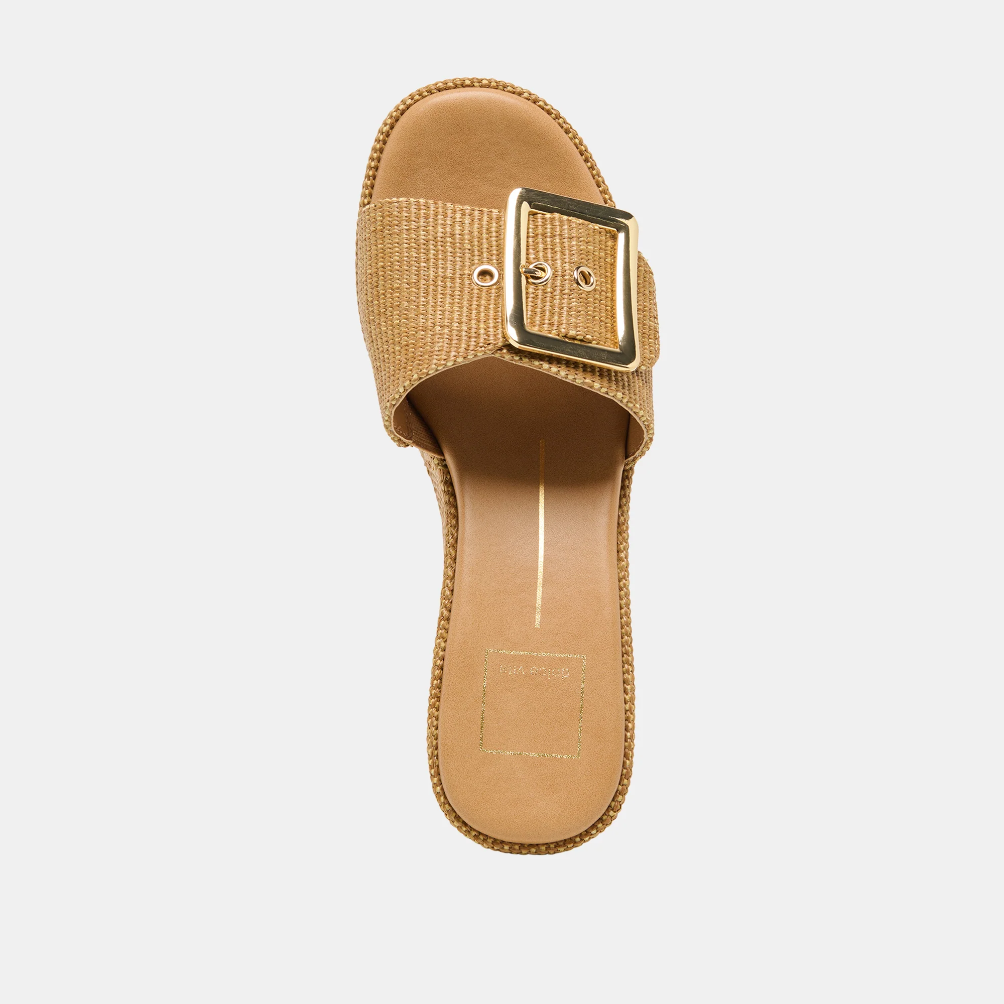 JILIAN WIDE WEDGES MOCHA RAFFIA - Image 8