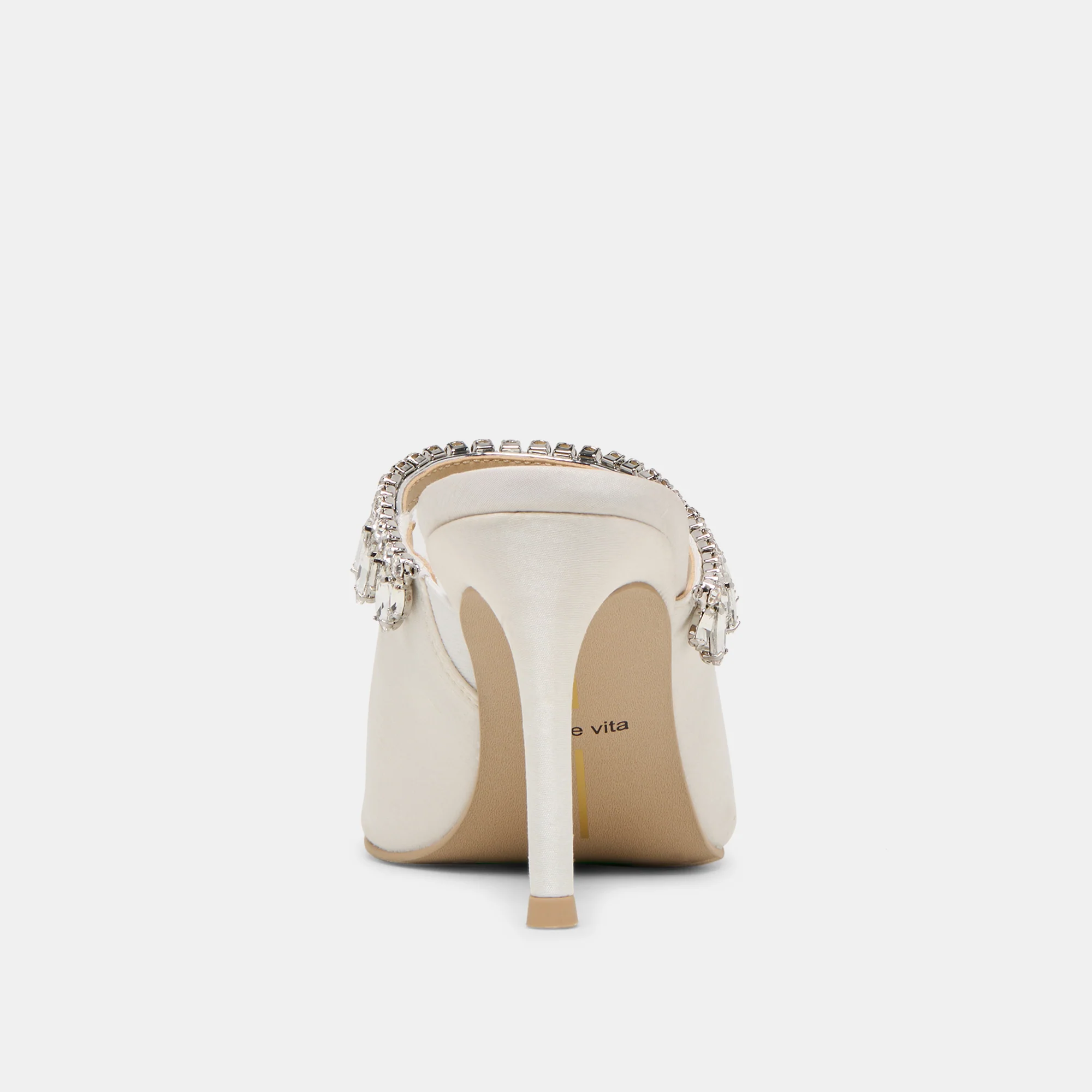 KELI CRYSTAL HEELS WHITE SATIN - Image 10