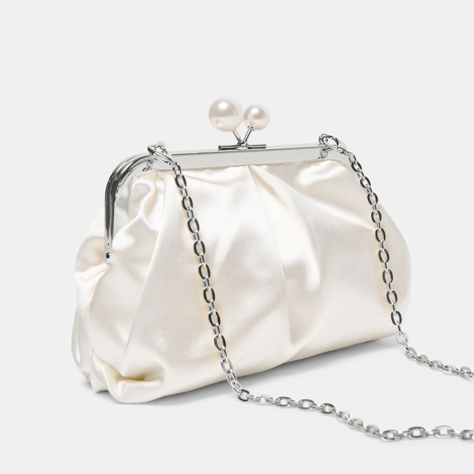 KENDALL CLUTCH WHITE SATIN - Image 3