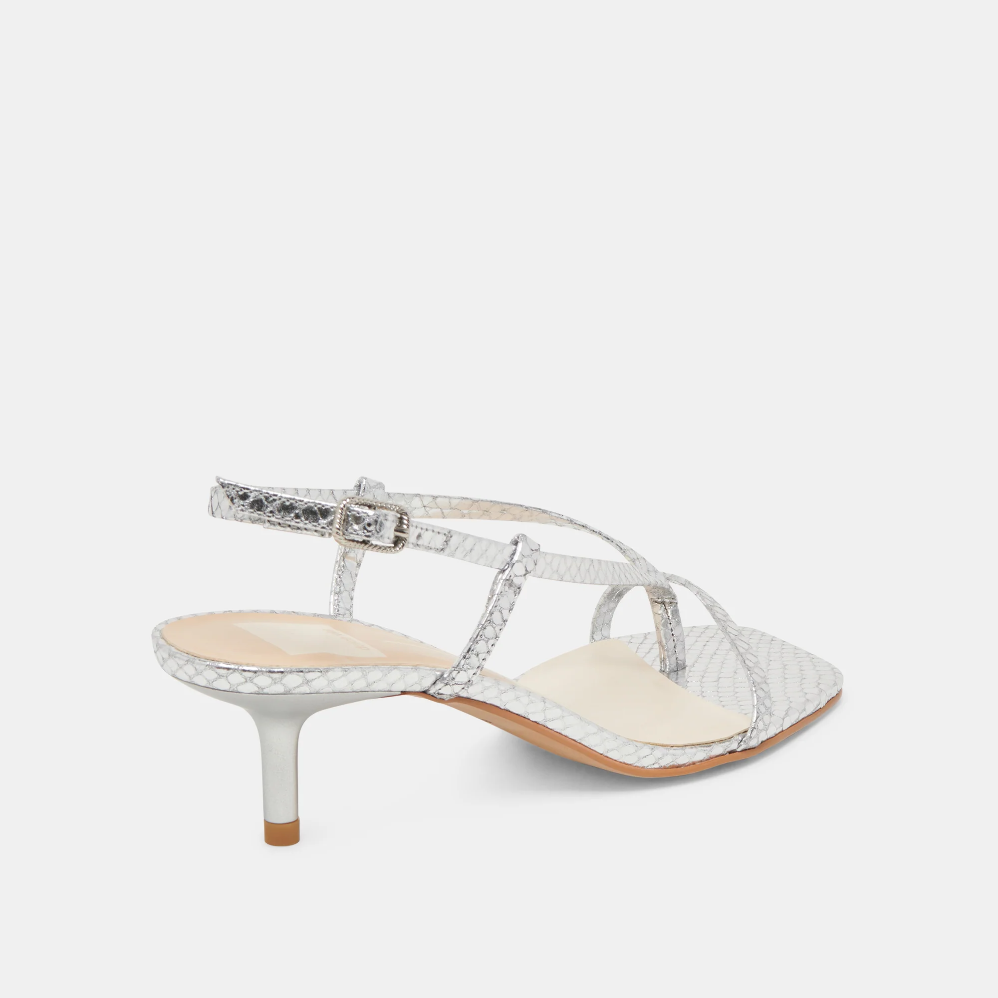 LAURY HEELS SILVER EMBOSSED LEATHER - Image 4