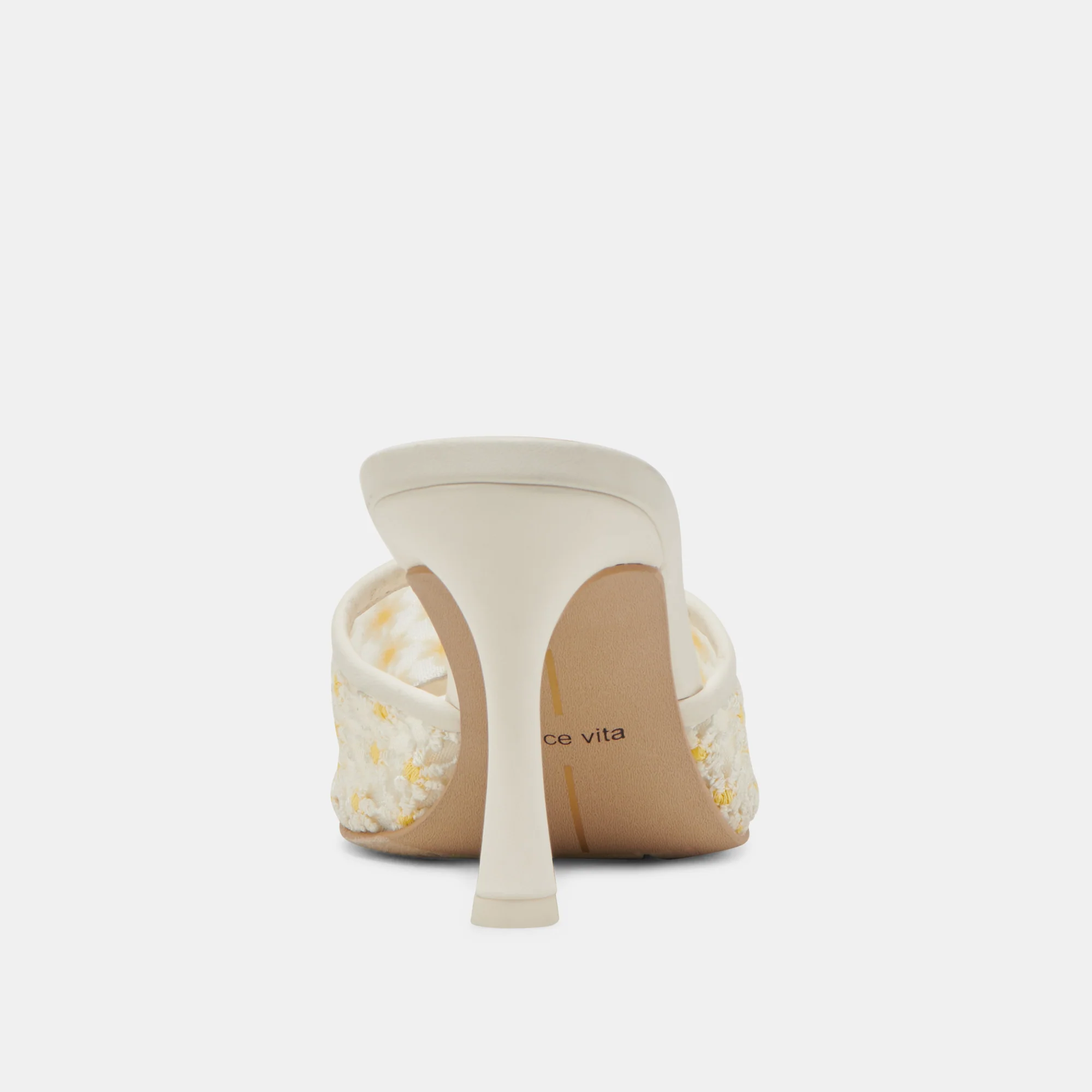 LAVENA FLORAL HEELS WHITE YELLOW FLORAL MESH - Image 9