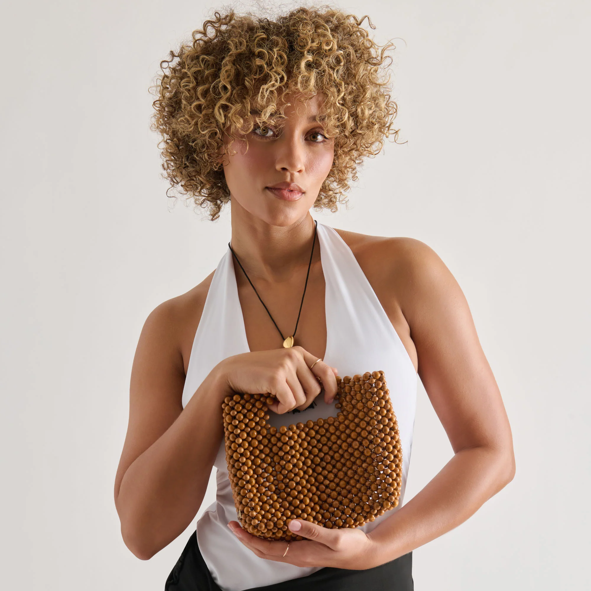LINZY HANDBAG NATURAL WOOD - Image 8