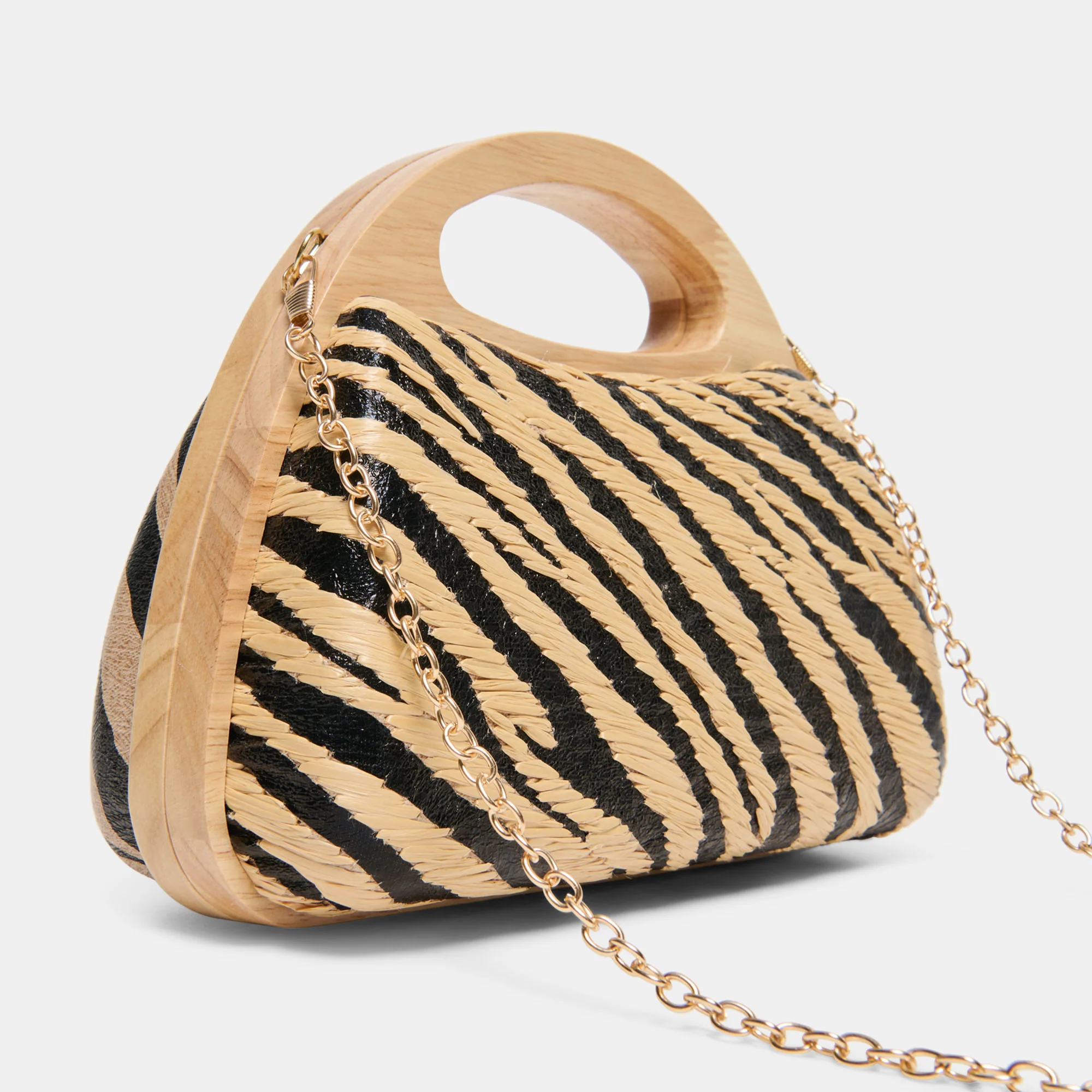 MAELIE HANDBAG BLACK NATURAL ZEBRA RAFFIA - Image 7