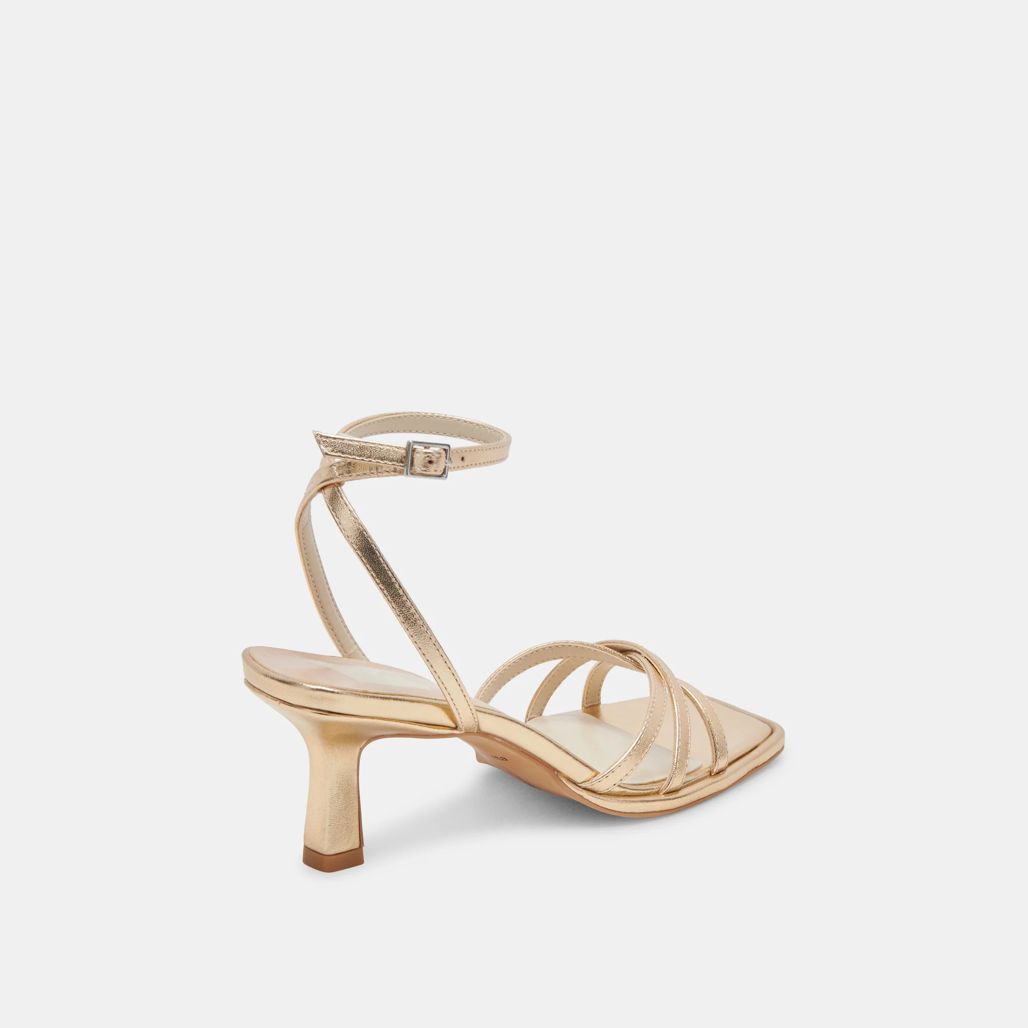 MANJI WIDE HEELS LIGHT GOLD METALLIC LEATHER - Image 3