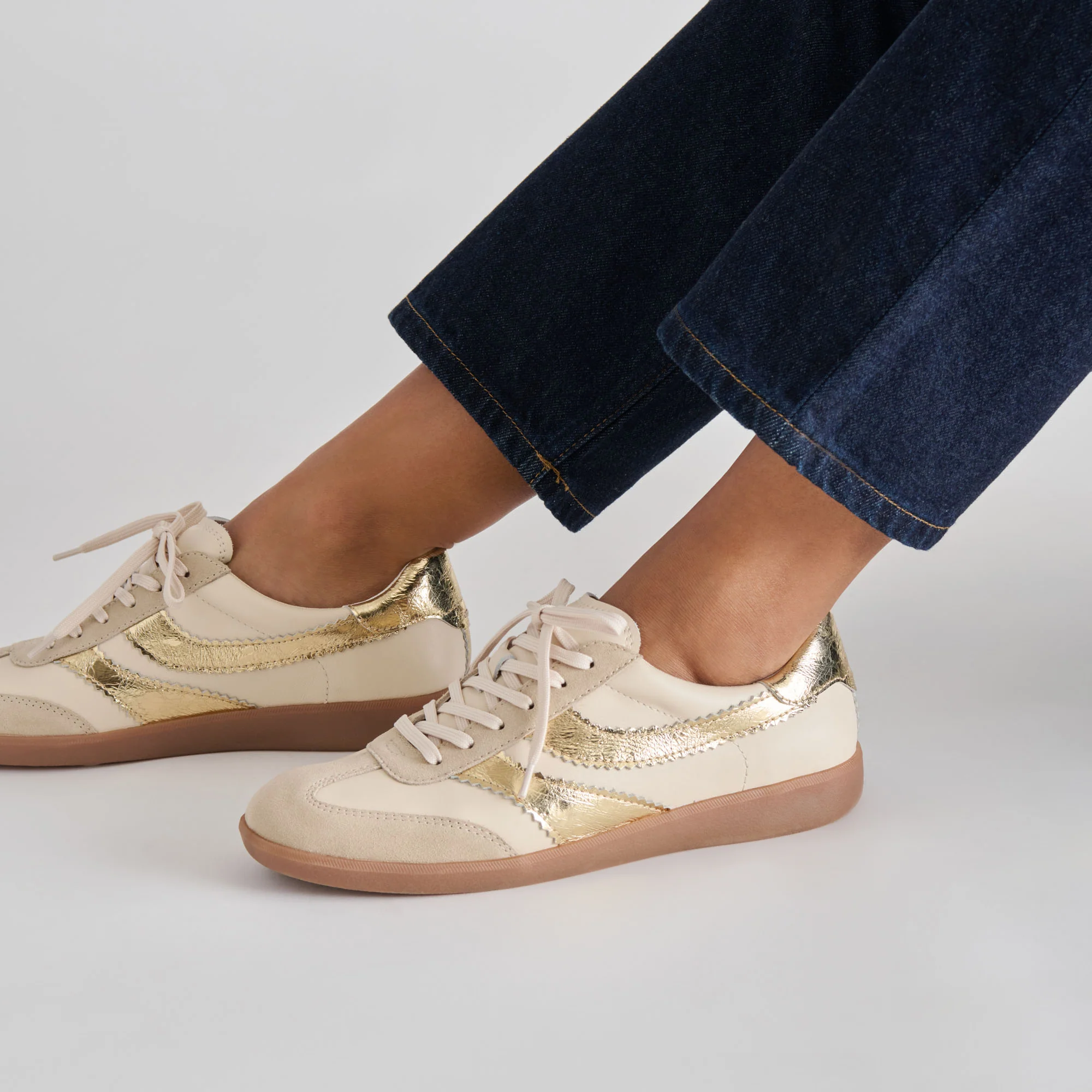 MERIT SNEAKERS WHITE GOLD LEATHER - Image 8