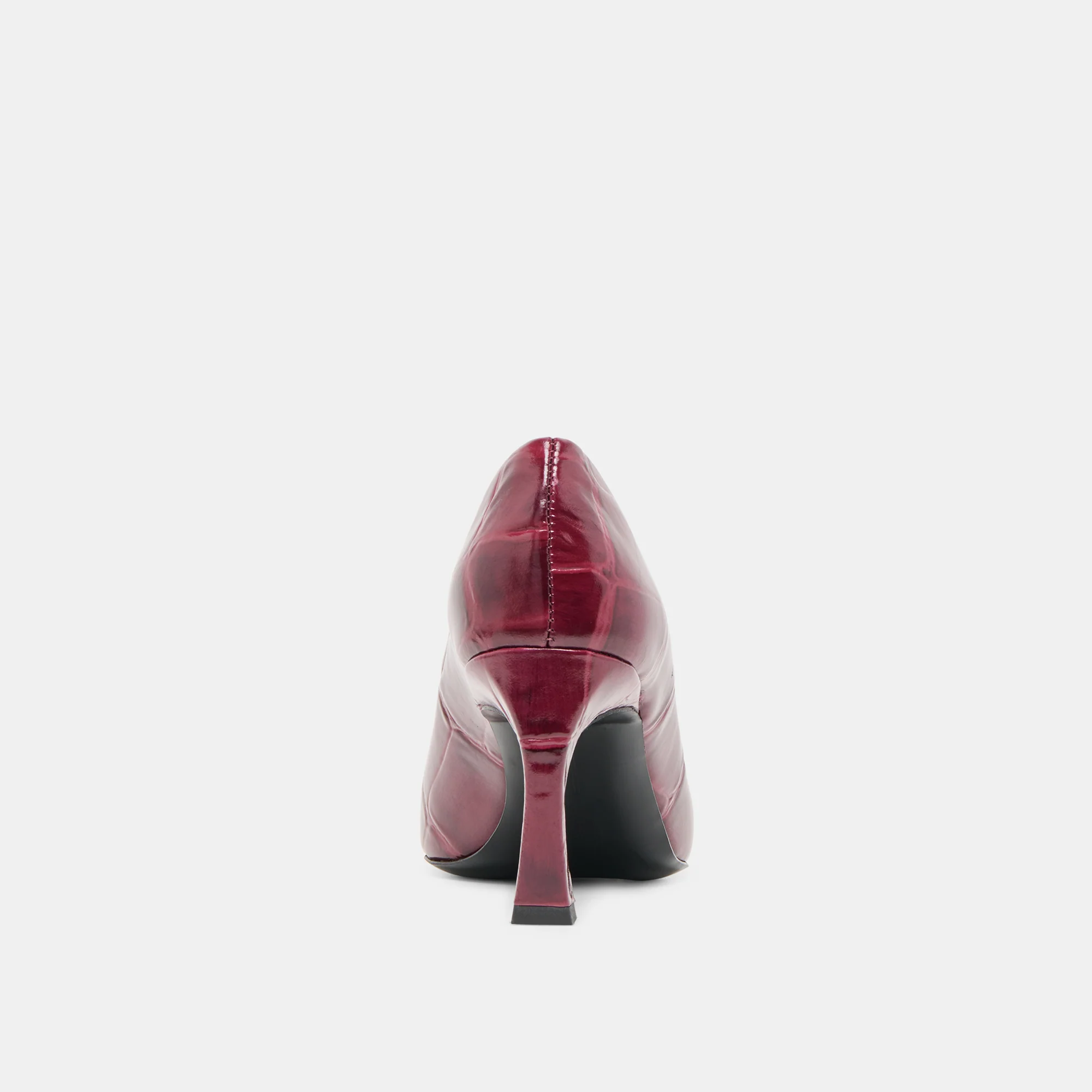 MIDGE HEELS BURGUNDY CROCO EMBOSSED LEATHER - Image 7
