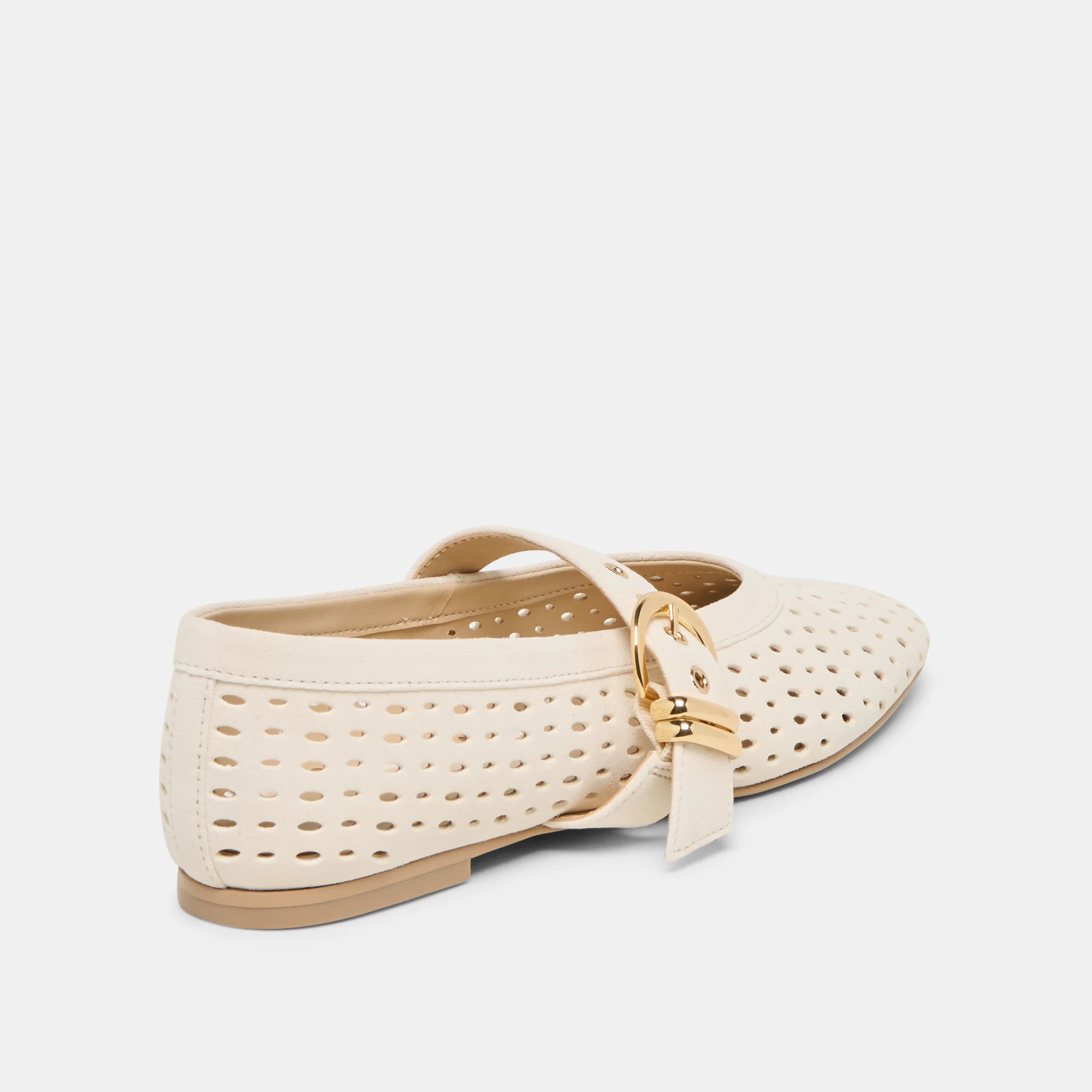 MIKEL BALLET FLATS CREME PERFORATED SUEDE - Image 5