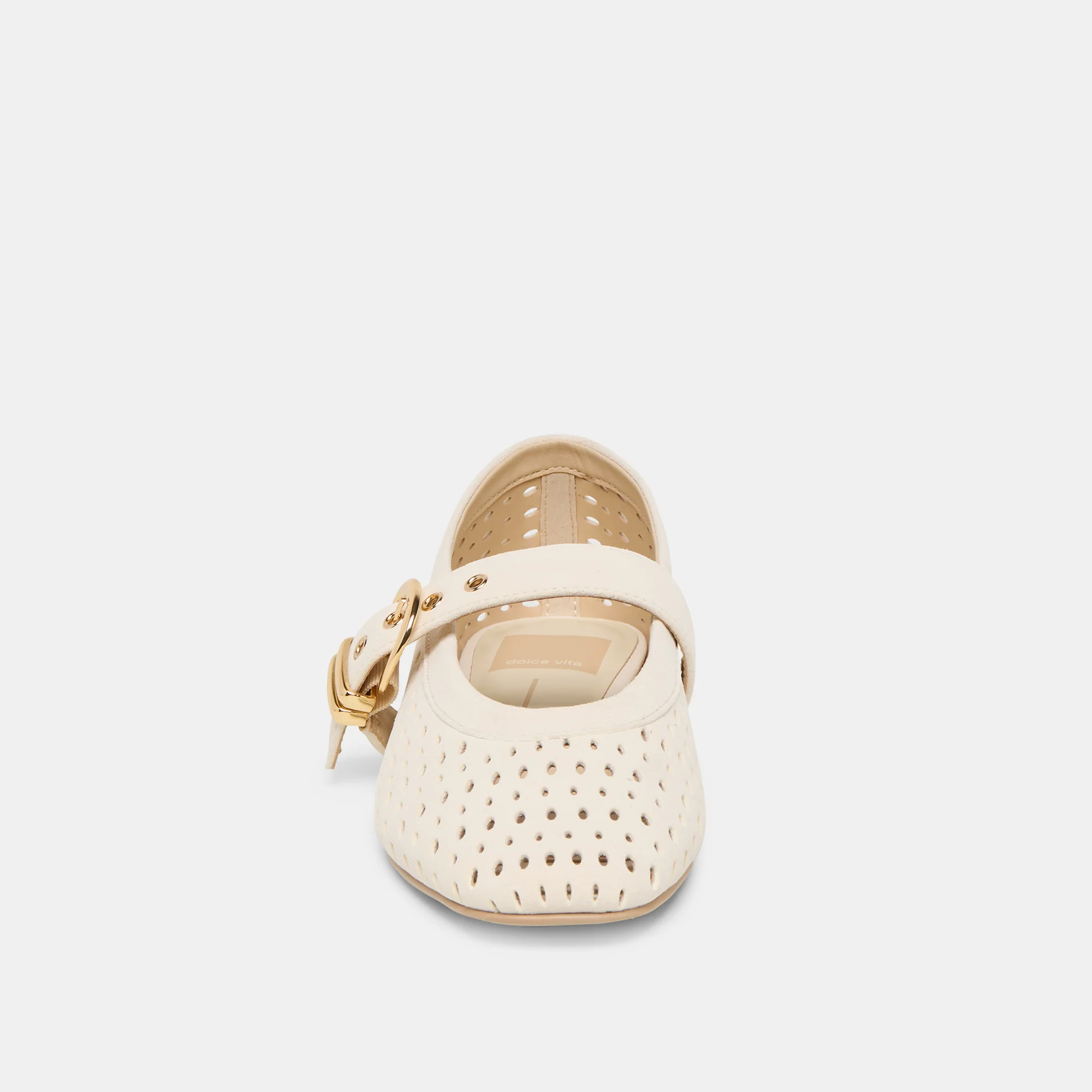 MIKEL BALLET FLATS CREME PERFORATED SUEDE - Image 8