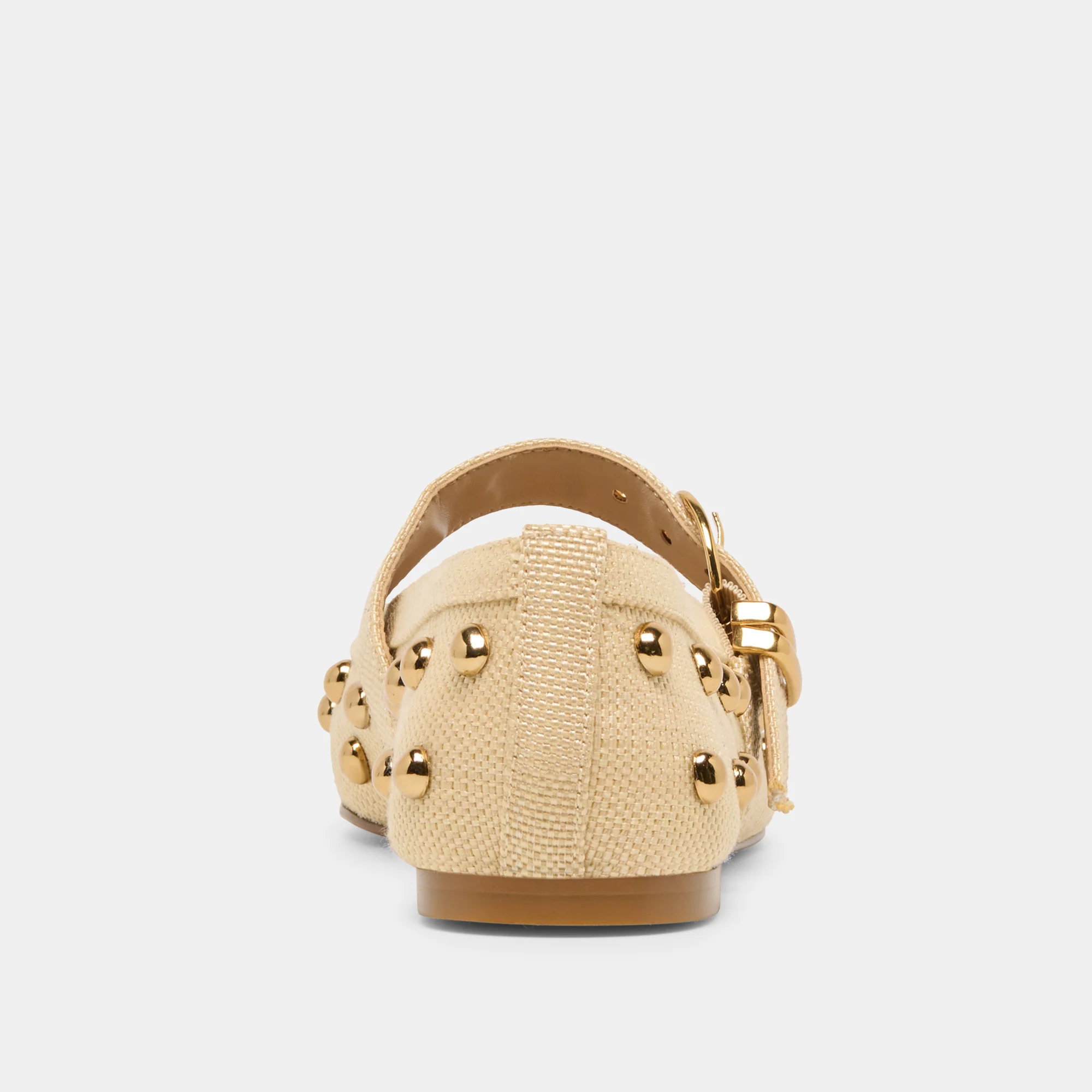 MIKEL STUD BALLET FLATS LT NATURAL RAFFIA - Image 10