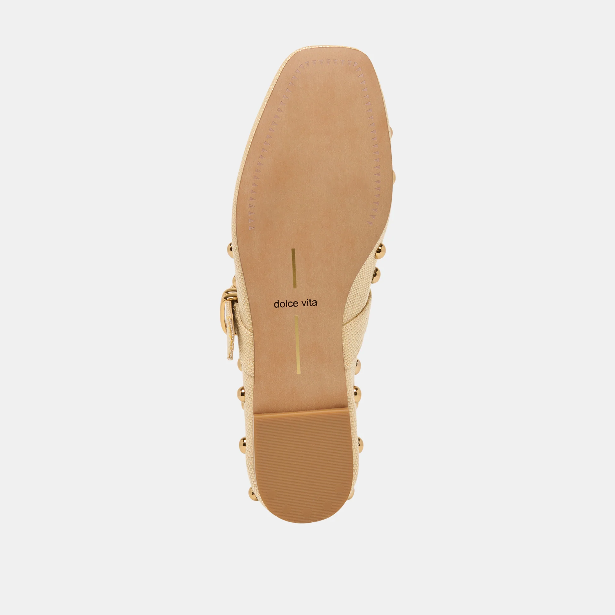 MIKEL STUD BALLET FLATS LT NATURAL RAFFIA - Image 12