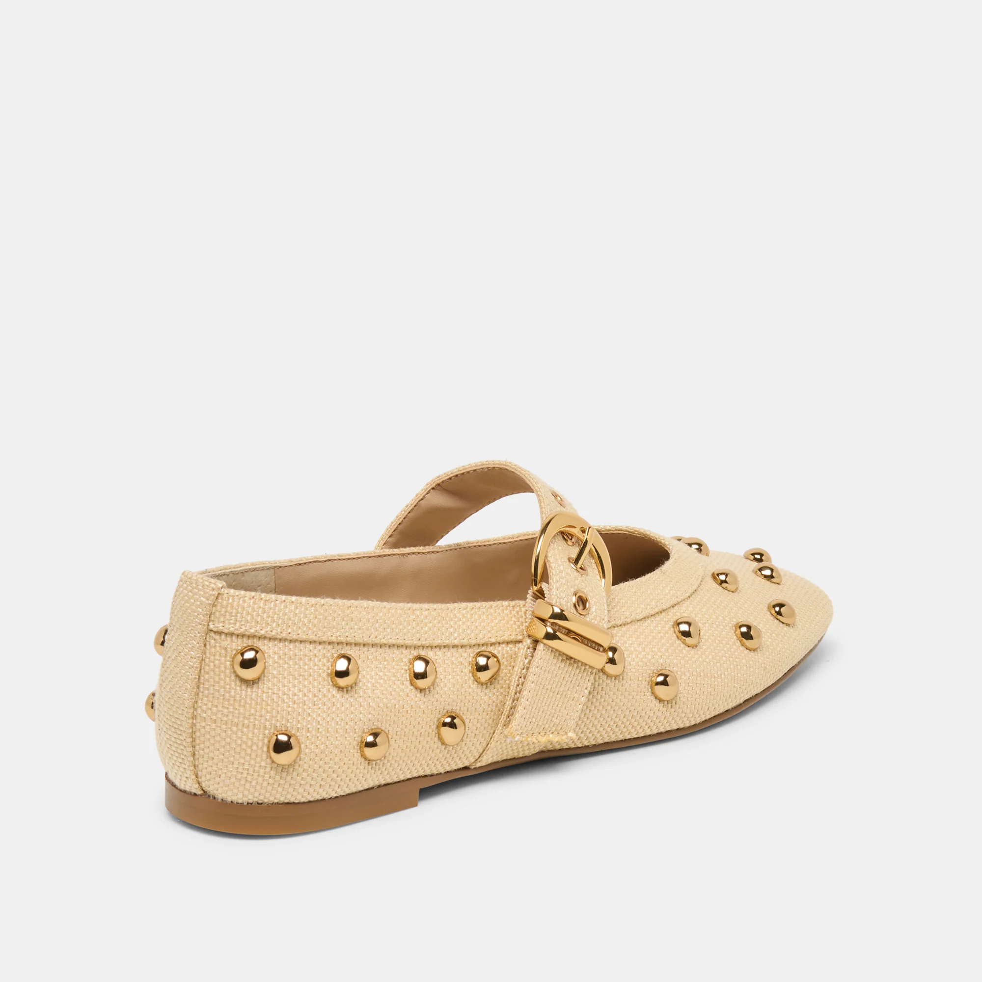 MIKEL STUD BALLET FLATS LT NATURAL RAFFIA - Image 5