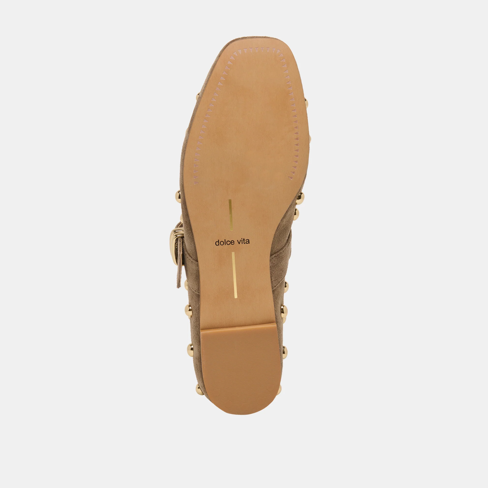 MIKEL STUD BALLET FLATS OLIVE SUEDE - Image 9