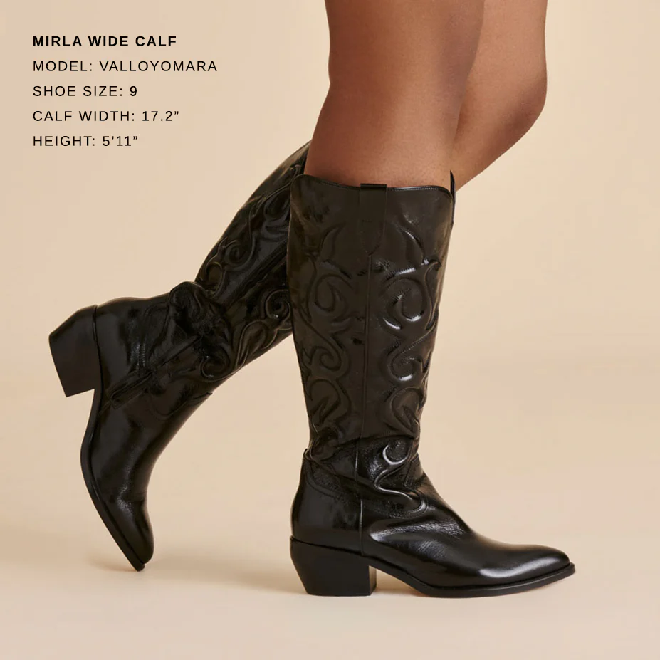 MIRLA WIDE CALF BOOTS BLACK LEATHER - Image 4