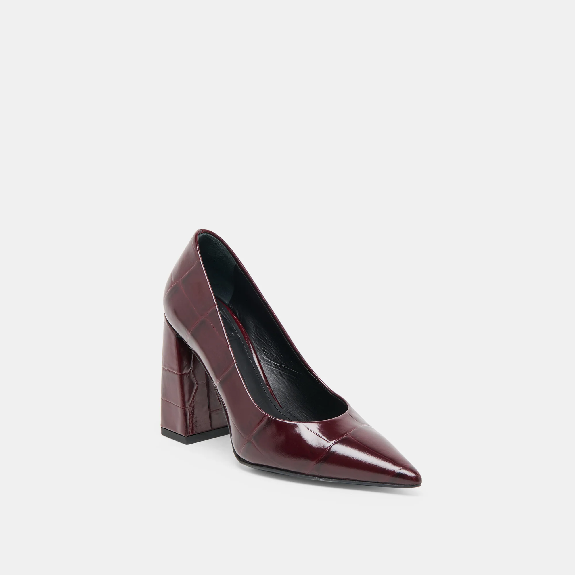 MISTY HEELS BURGUNDY CROCO EMBOSSED LEATHER - Image 3