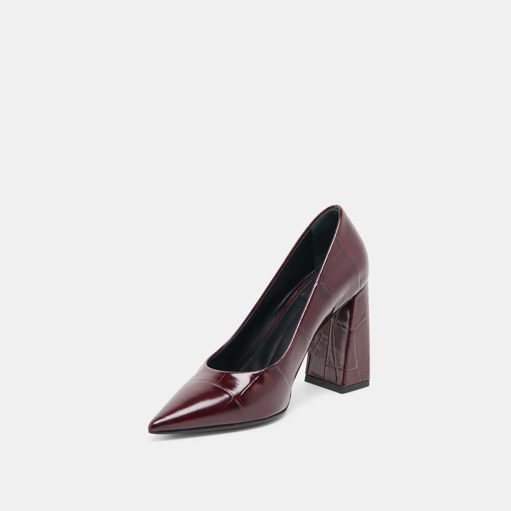 MISTY HEELS BURGUNDY CROCO EMBOSSED LEATHER - Image 6