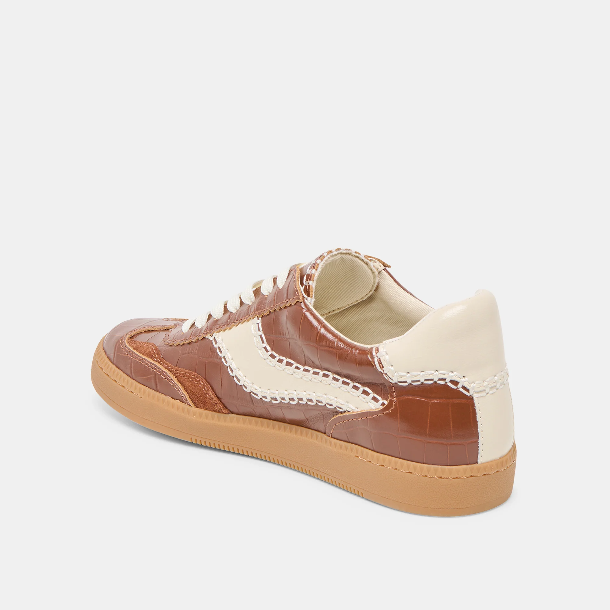 NOTICE STITCH  SNEAKERS COGNAC CROCO EMBOSSED LEATHER - Image 7