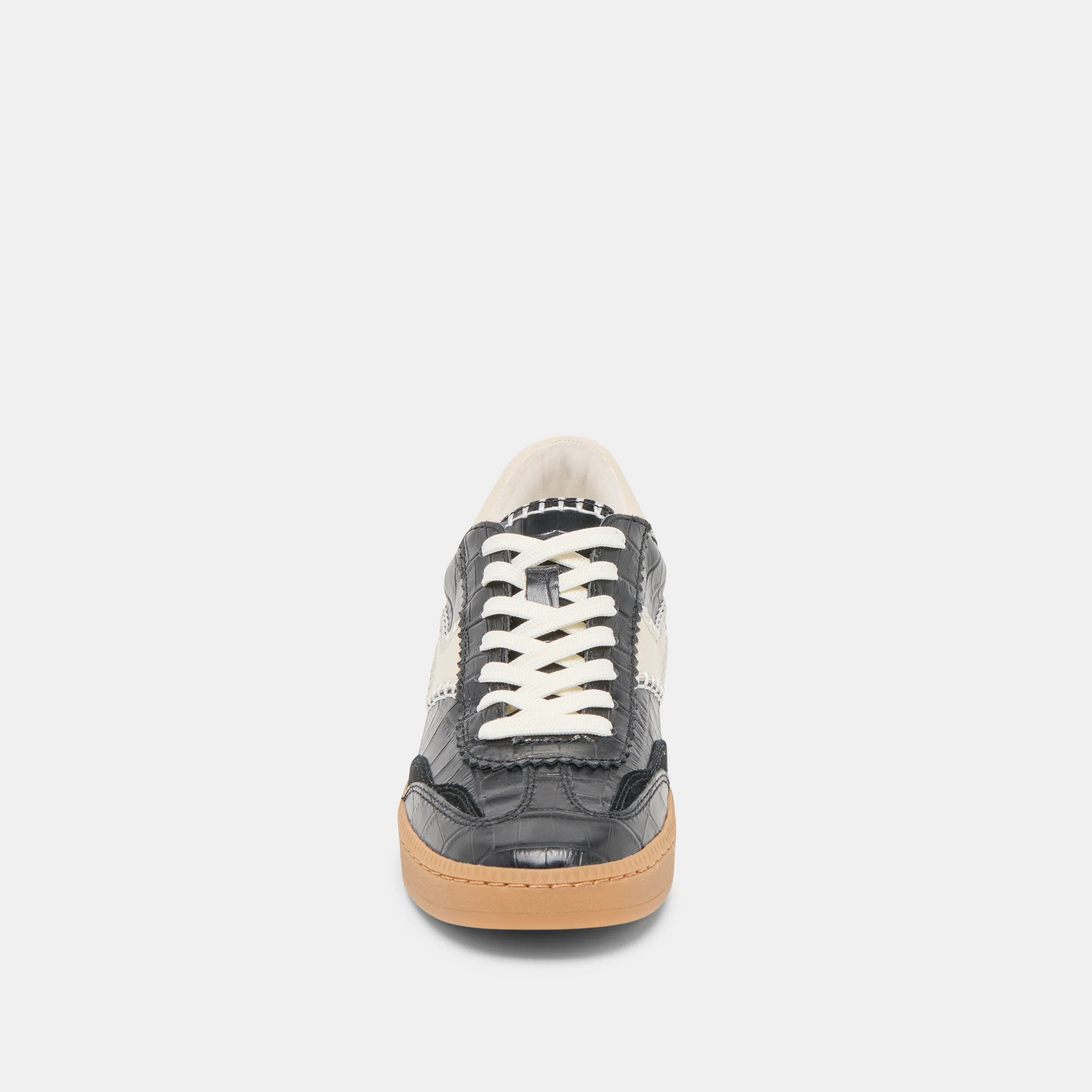 NOTICE STITCH SNEAKERS NOIR CROCO EMBOSSED LEATHER - Image 8